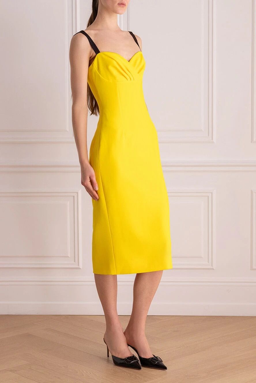Dolce & Gabbana o1y0825 Midi Dress in Yellow Size M / US 6-8 / IT 42-44 - 4 Thumbnail