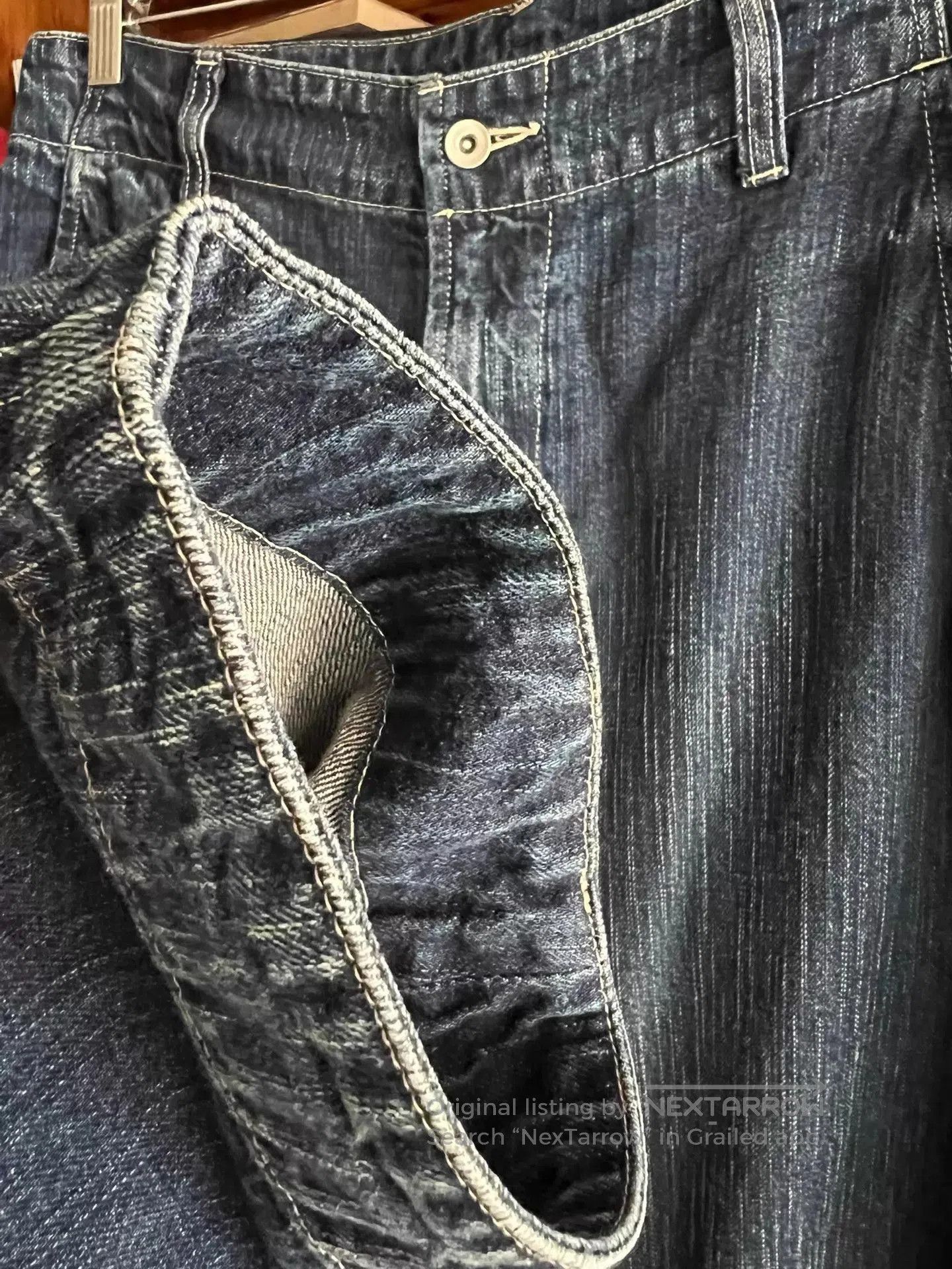 Porter Classic Blue Denim Cargo Pants. Size US 32 / EU 48 - 4 Thumbnail