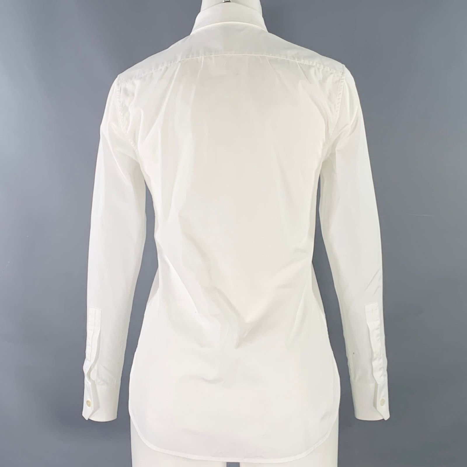 Saint Laurent Paris SAINT LAURENT Size 4 White Cotton Button Up Shirt Size S / US 4 / IT 40 - 3 Thumbnail