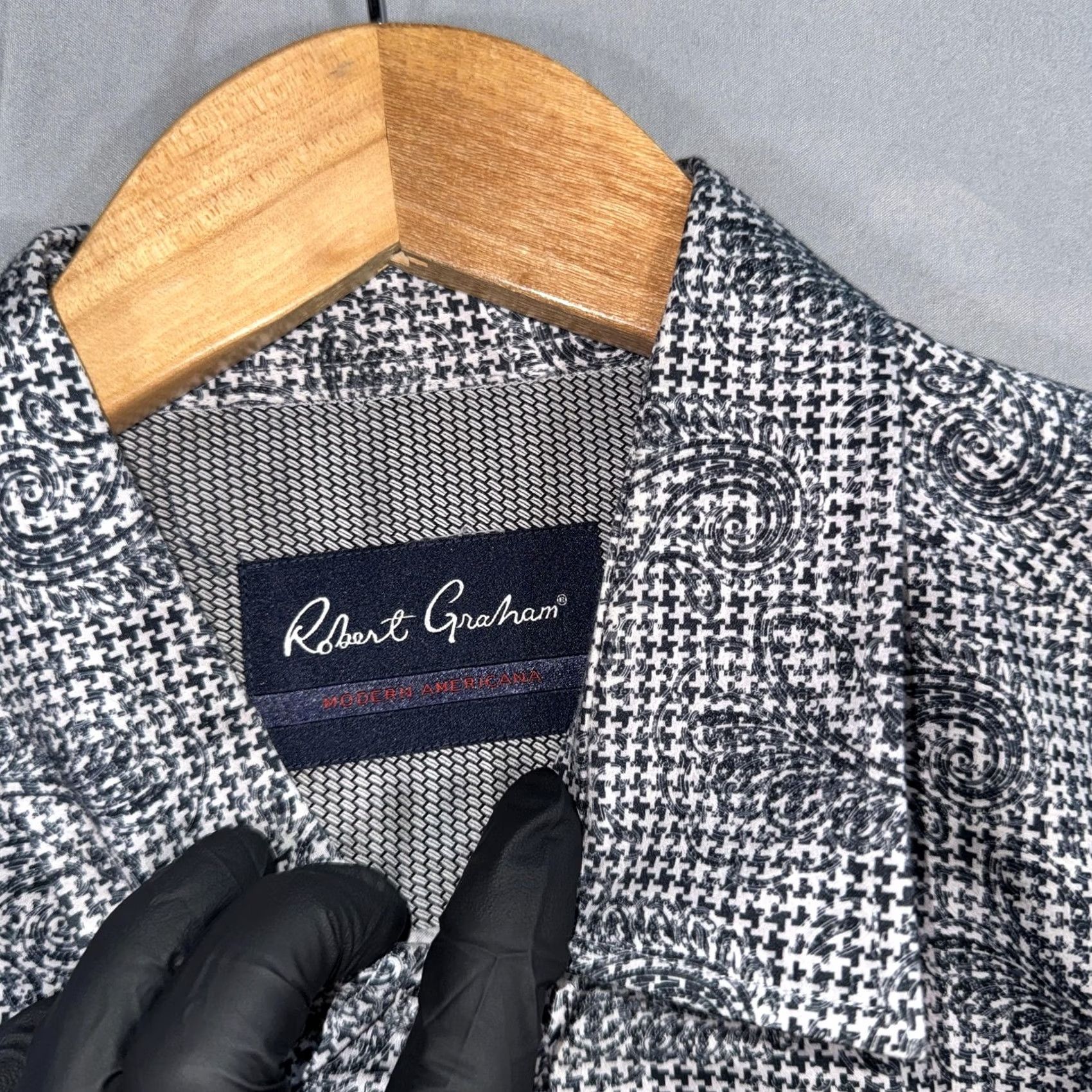 Robert Graham Robert Graham Shirt Mens XL Gray Paisley Tailored Fit Long Sleeve Button Up Size US XL / EU 56 / 4 - 4 Thumbnail