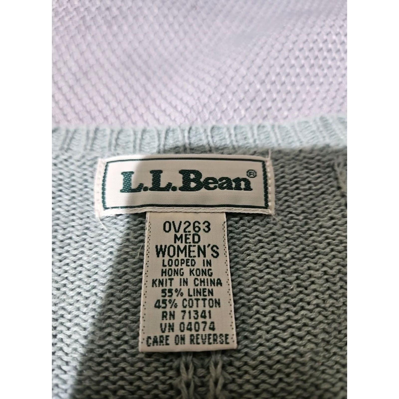 Vintage VINTAGE L.L. Bean Sweater Womens Large Green Linen Blend Button Grandma Knit Cardigan Knit Casual/Workwear Classic 90s Womens Size L / US 10 / IT 46 - 6 Thumbnail