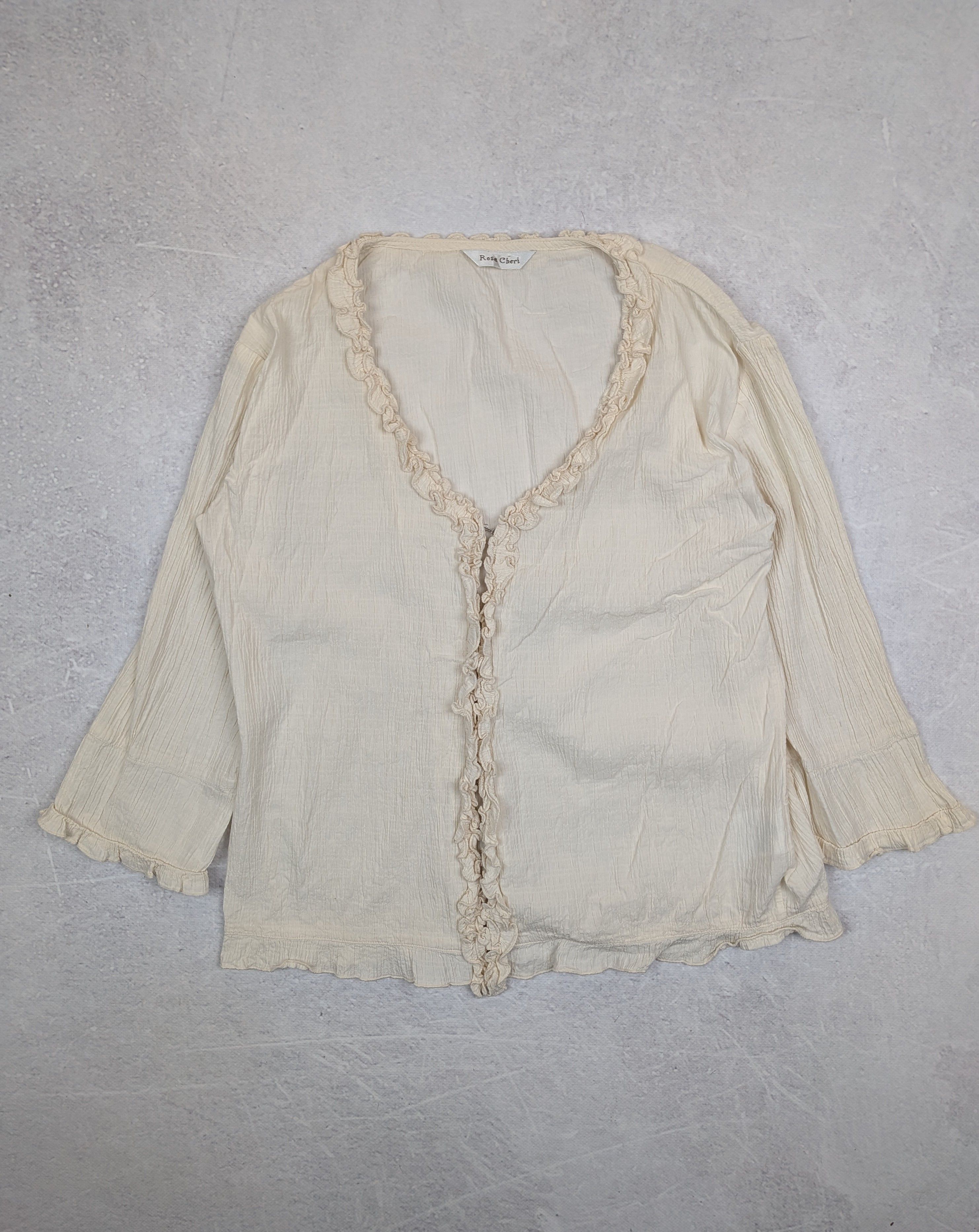 Other Rosa Cheri Vintage Cream Silk Blouse Flared Sleeves Size L M Size M / US 6-8 / IT 42-44 - 1 Thumbnail