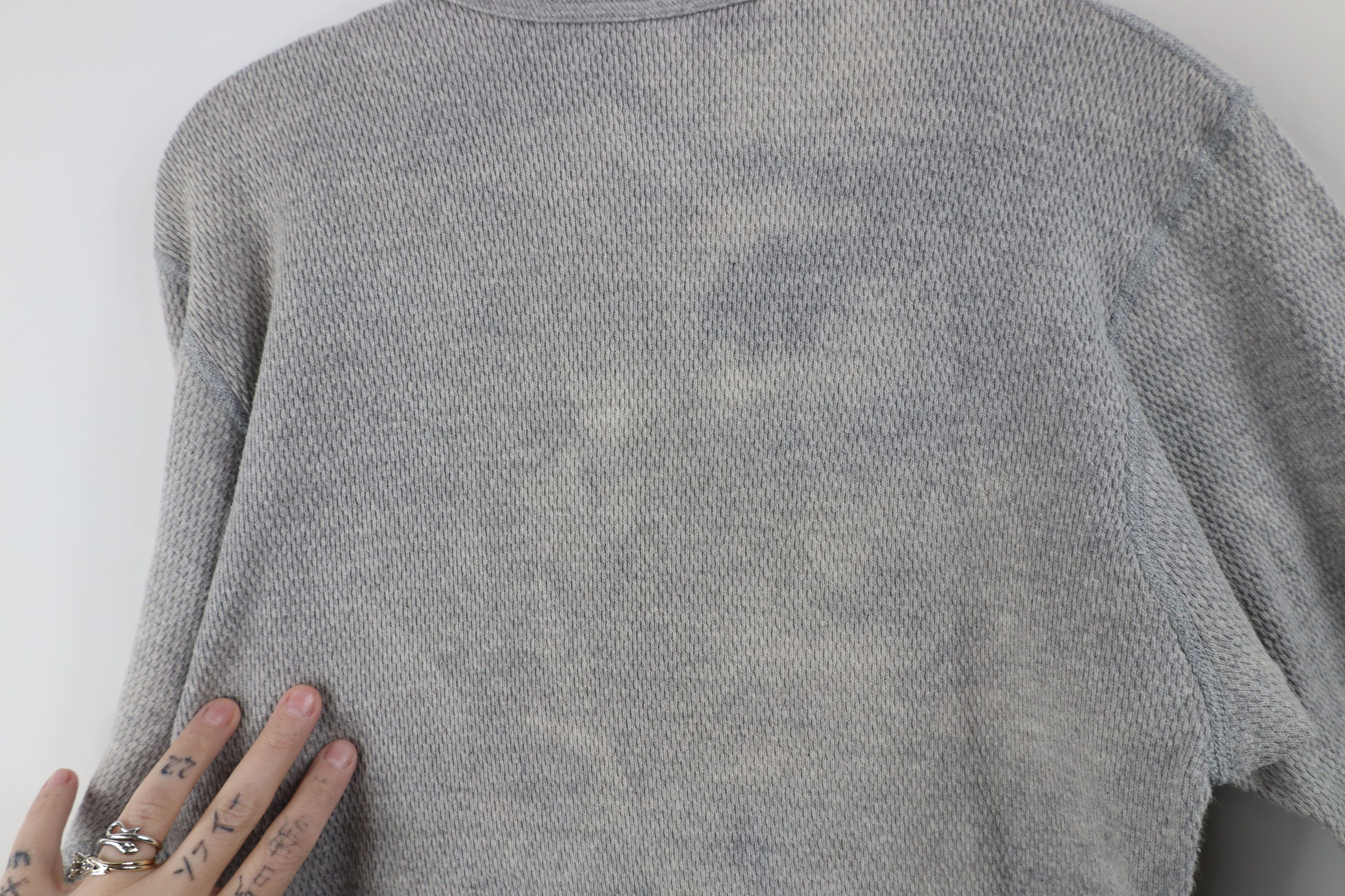 Vintage Vintage 90s Streetwear Thermal Waffle Knit T-Shirt Gray USA Size US XL / EU 56 / 4 - 10 Thumbnail