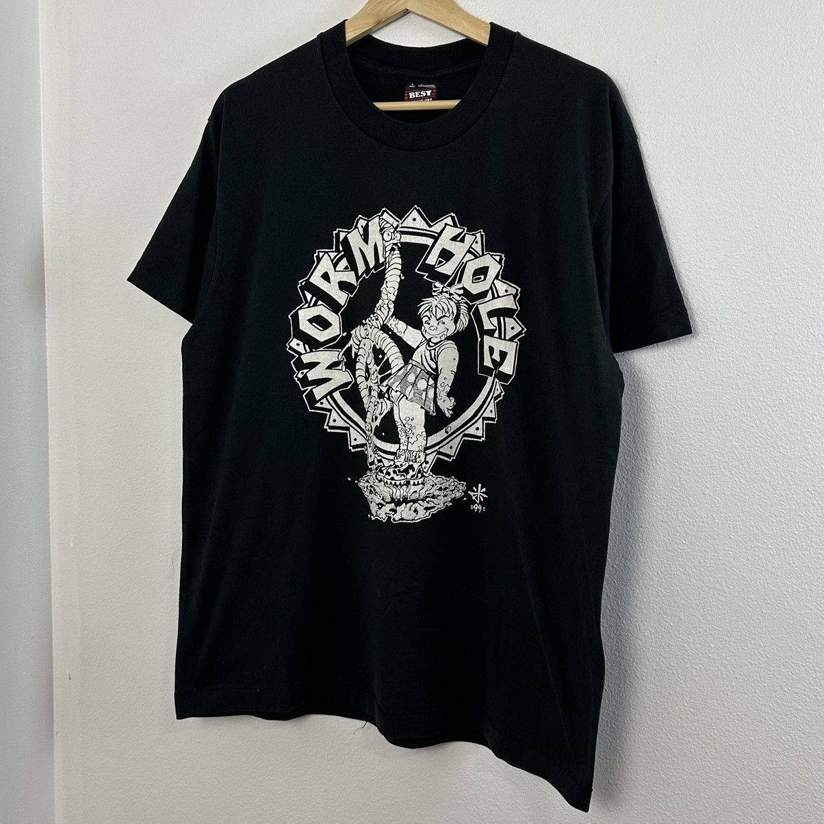 Band Tees Vintage Worm Hole T Shirt 1990s Fruit Of The Loom 50/50 L Size US L / EU 52-54 / 3 - 2 Thumbnail