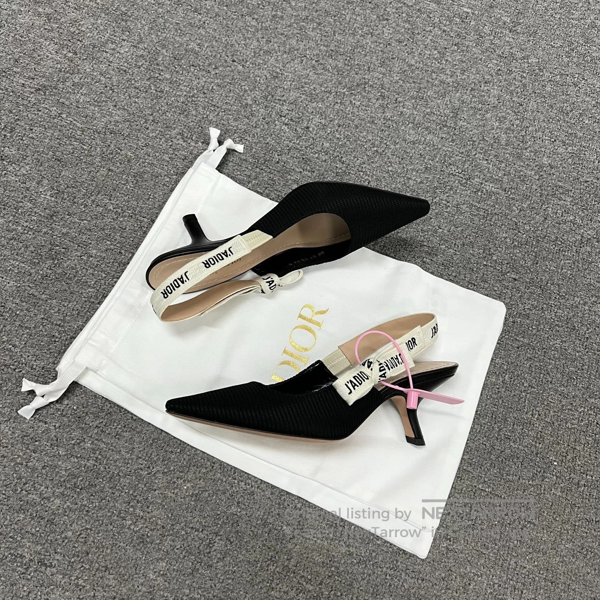 Dior Dior Letter slogan ribbon: Black kitten and high heels| Size US 5.5 / IT 35.5 - 4 Thumbnail