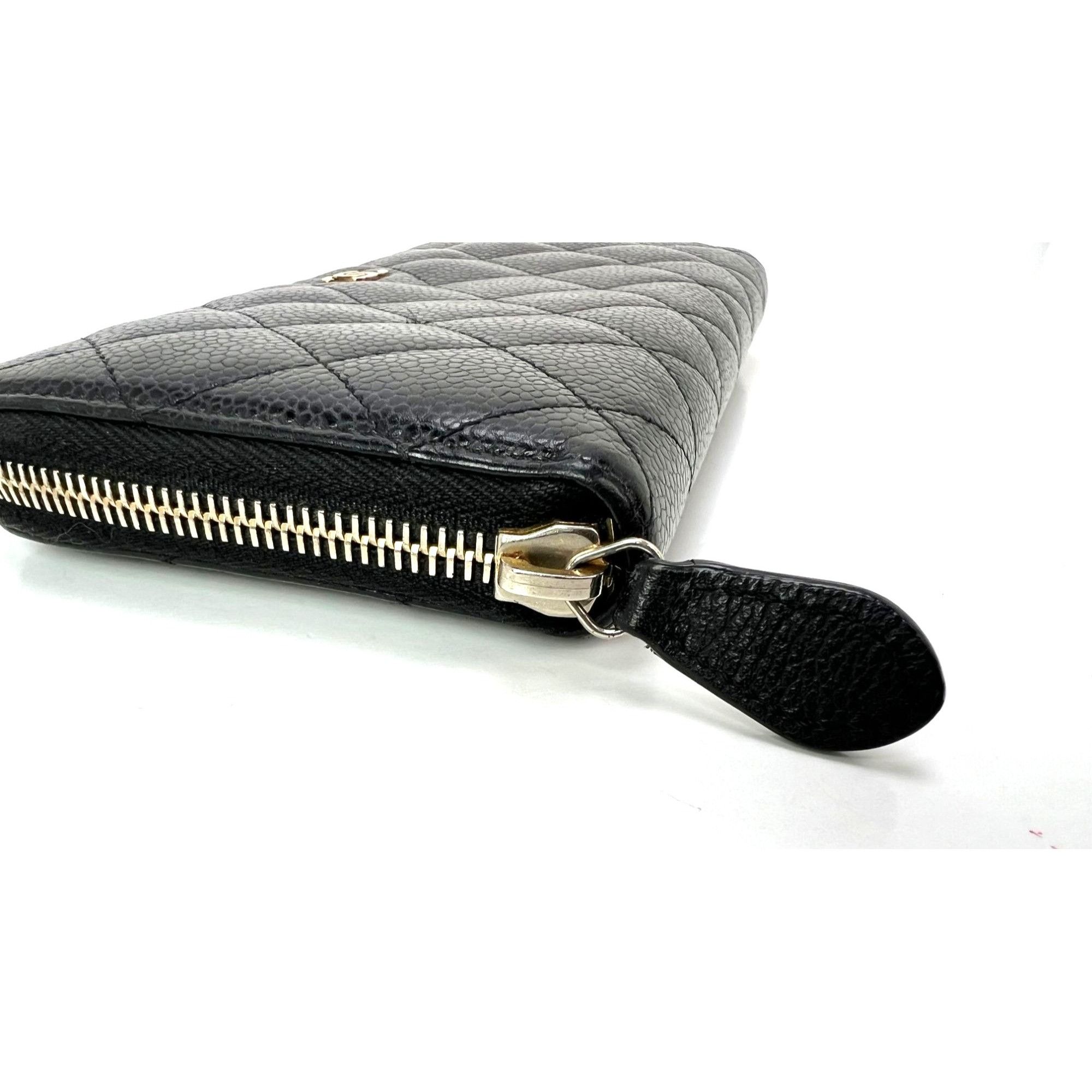 Chanel Chanel Caviar Quilted Large Gusset Zip Around Black Wallet Size ONE SIZE - 9 Thumbnail