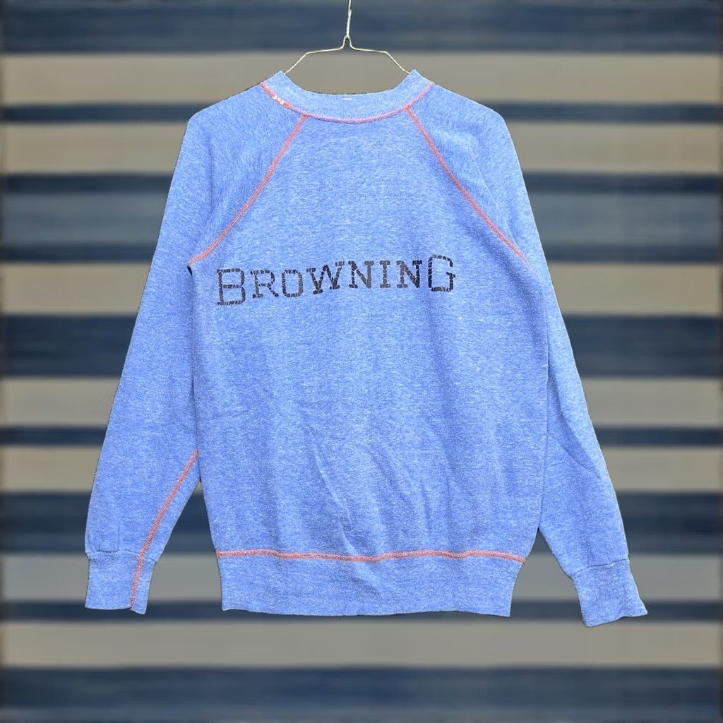 Vintage Vintage Browning Sweatshirt Mens Small Blue 80s Outdoor Hunting Crewneck Pullover Fleece Cotton Logo Size US S / EU 44-46 / 1 - 1 Thumbnail