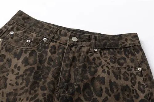 Japanese Brand × Jean Vintage washed distressed cool leopard camouflage jeans y2k Size US 34 / EU 50 - 3 Thumbnail