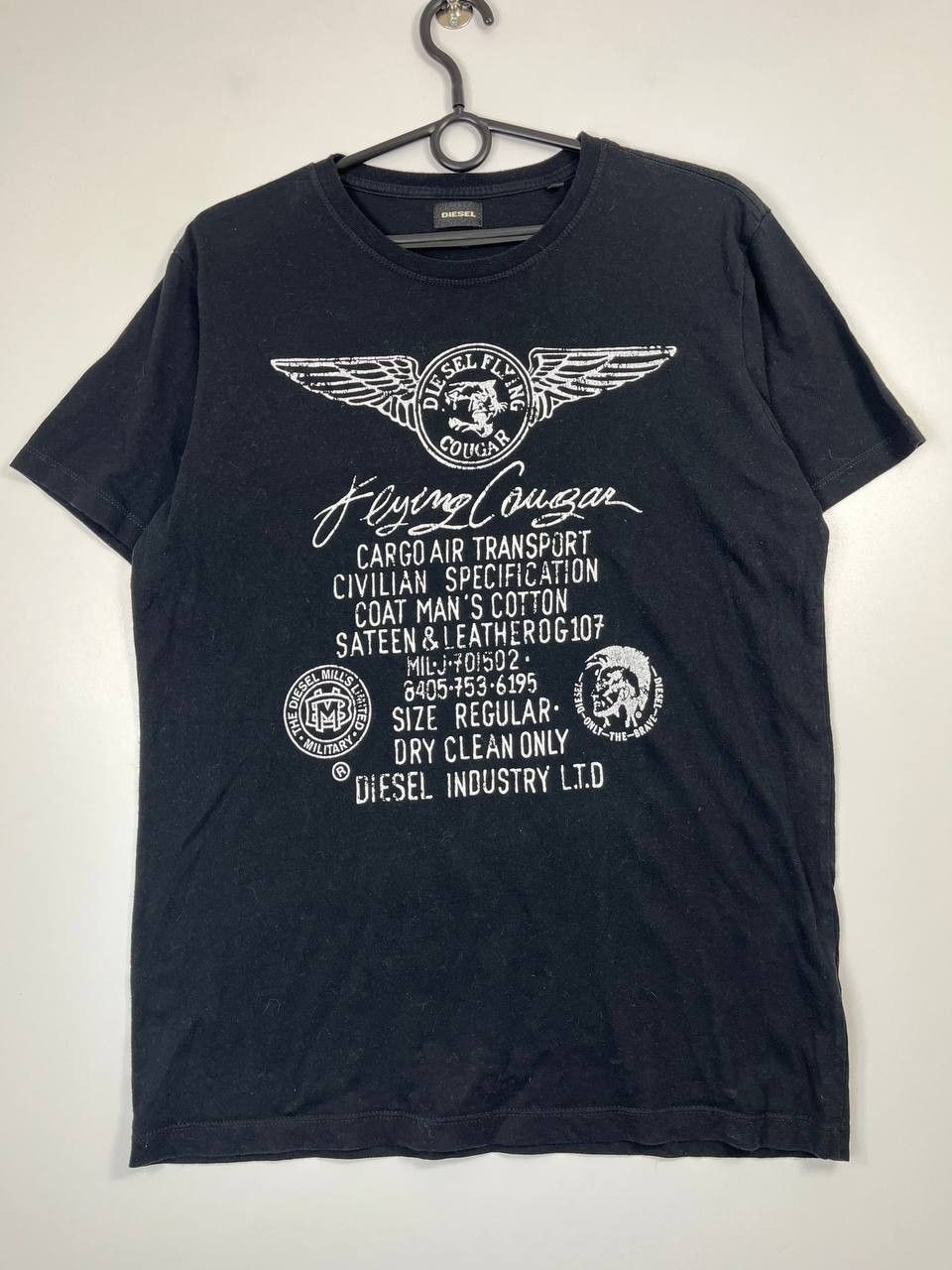 Diesel Diesel Flying Cougar Graphic T Shirt Black Logo Print Mens L Size US L / EU 52-54 / 3 - 1 Thumbnail