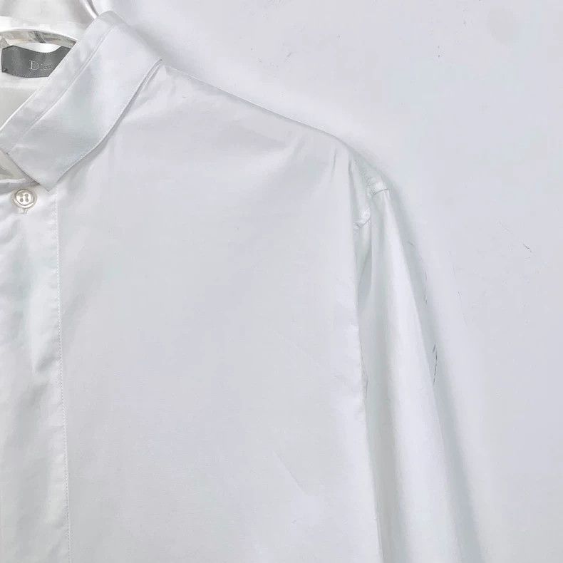 Dior Dior Size 37 White cotton lapel long-sleeved shirt 2501-Nex Size US XS / EU 42 / 0 - 3 Thumbnail
