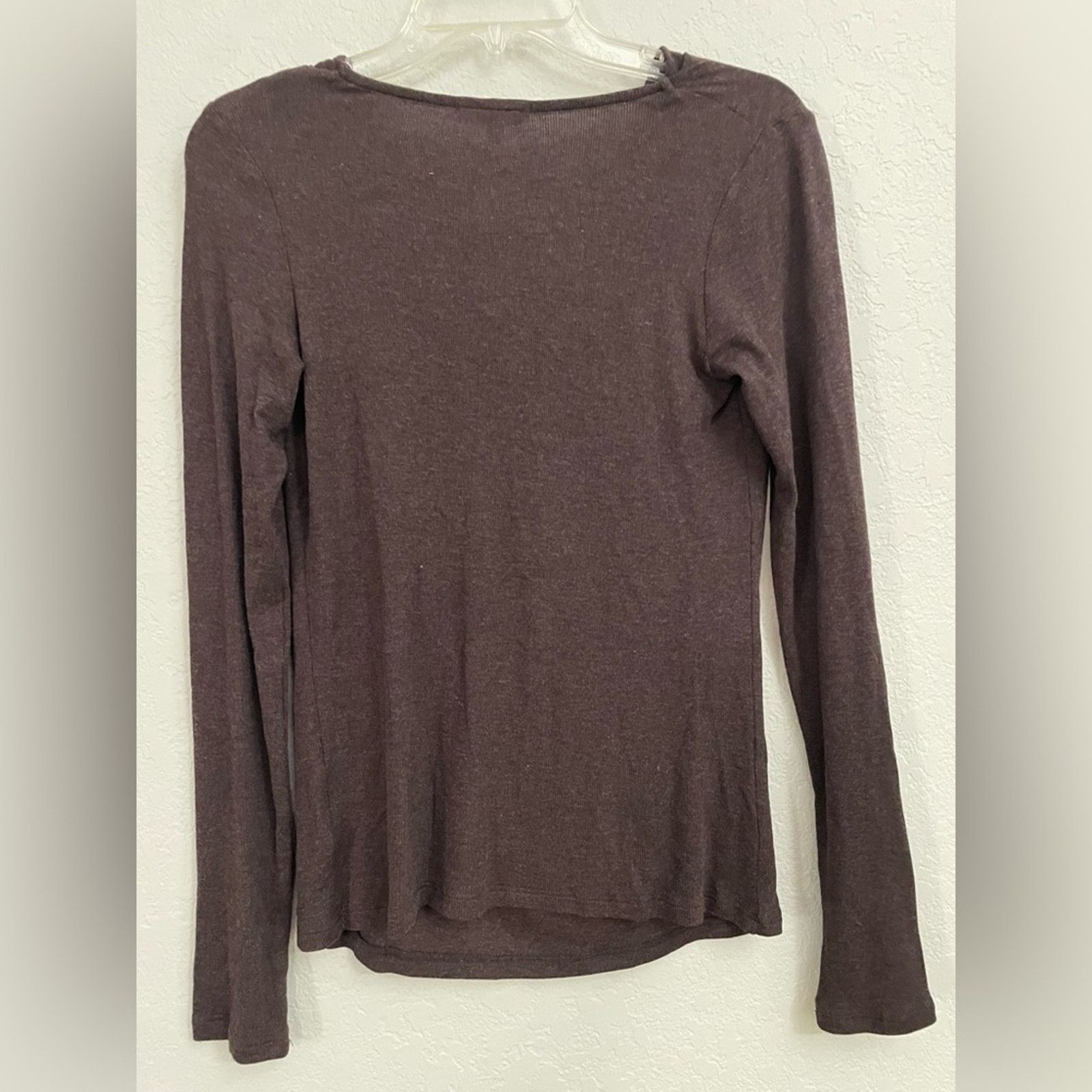 Anthropologie Anthropologie Bordeaux Brown Cowl Drape Sweater Small Petite Size S / US 4 / IT 40 - 3 Thumbnail