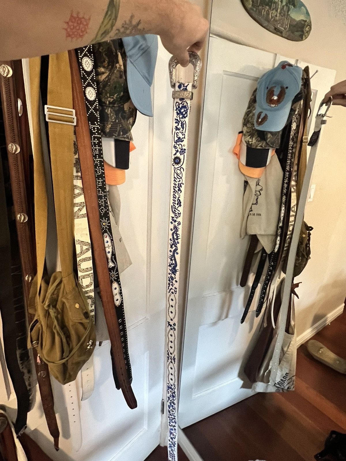 Punk and Yo PUNKANDYO CLASE AZUL WHITE LEATHER BELT Size ONE SIZE - 5 Thumbnail