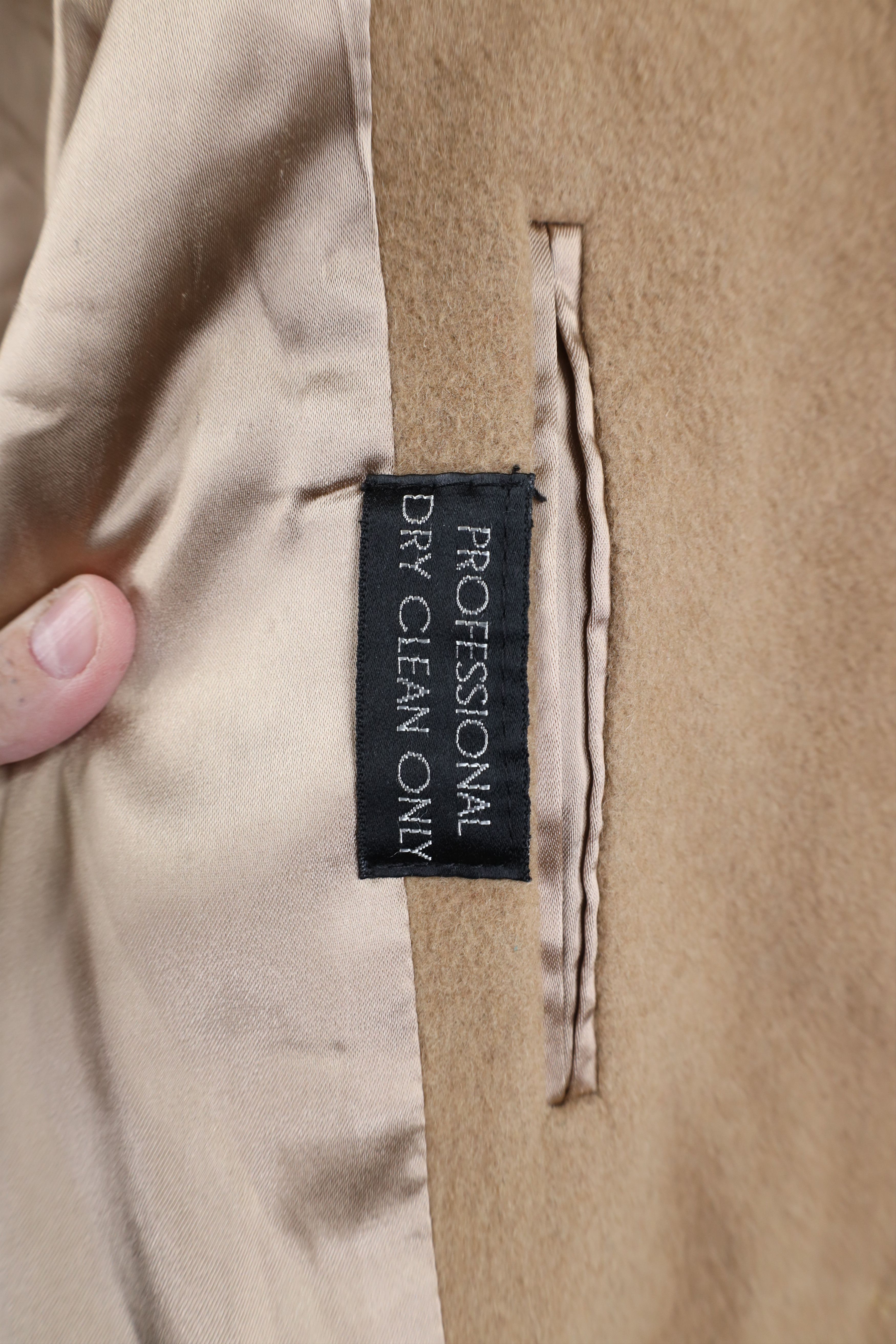Vintage Vintage 90s Cashmere Blend Overcoat Car Jacket Beige Tan USA Size US XL / EU 56 / 4 - 12 Thumbnail