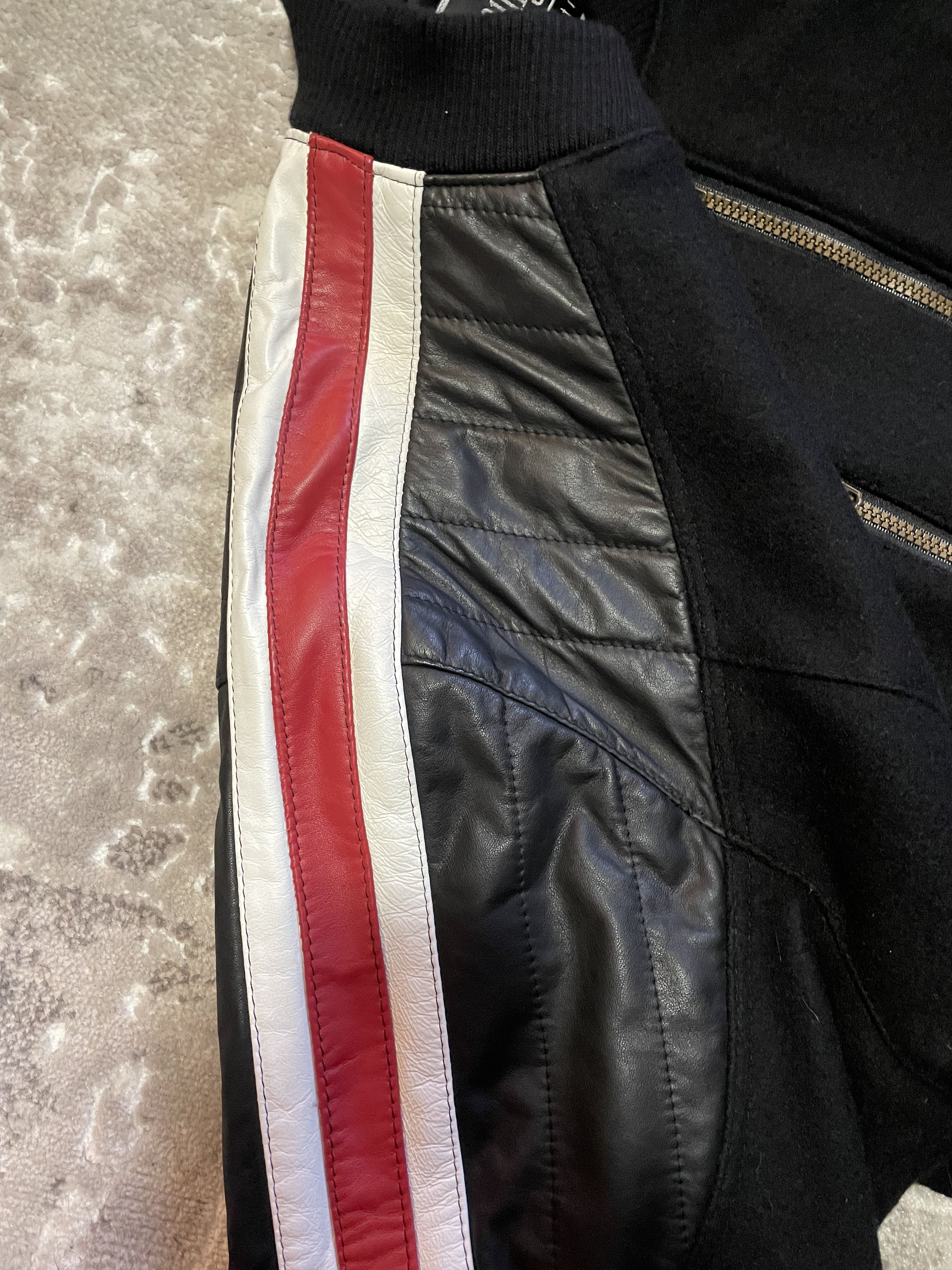 Vintage Vintage Bicker Jacket Bomber Leather Stripes Size US L / EU 52-54 / 3 - 10 Thumbnail