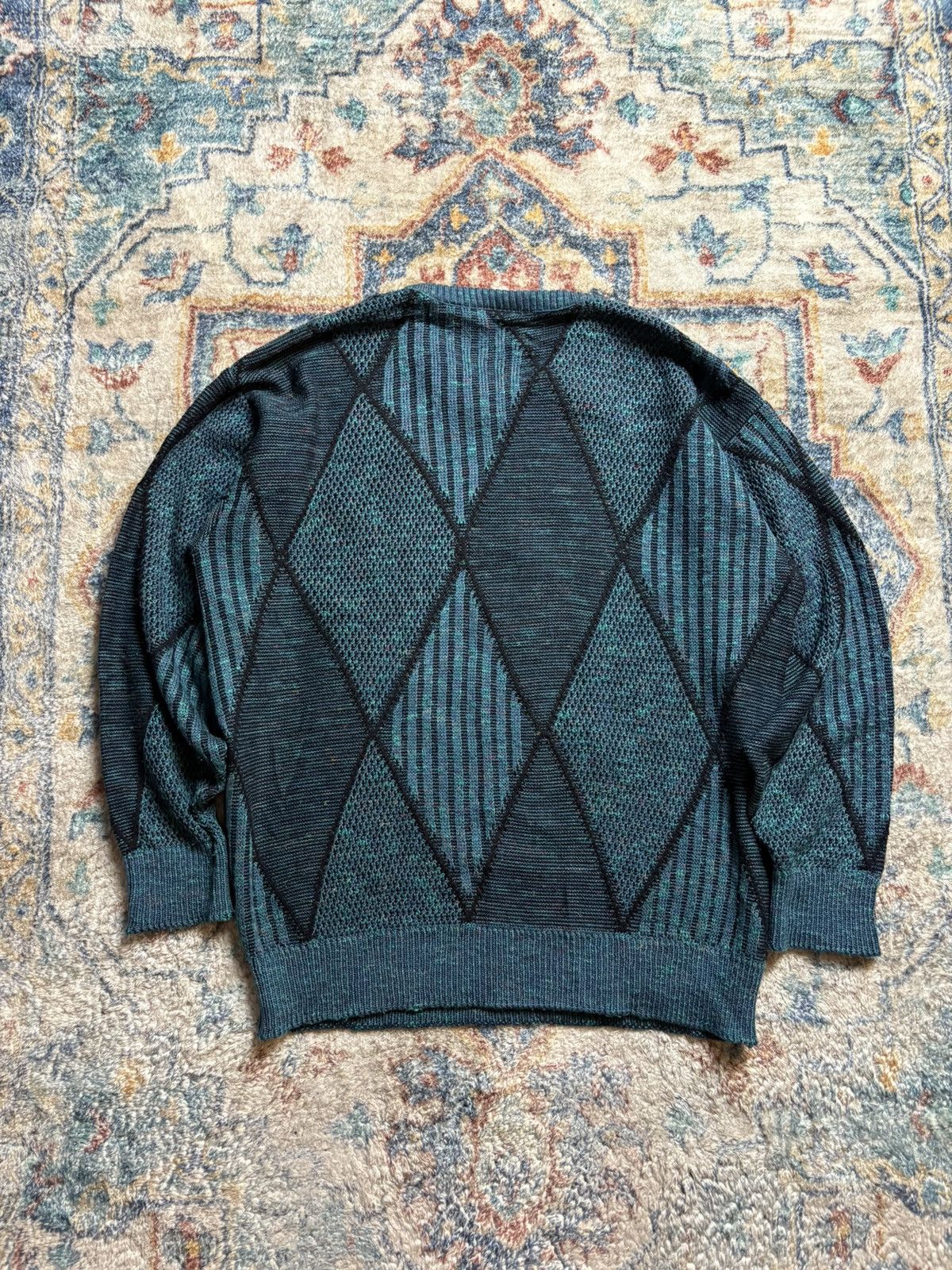 Vintage Vintage 80s St. Michael Diamonds Pullover Sweater Large Size US L / EU 52-54 / 3 - 2 Thumbnail