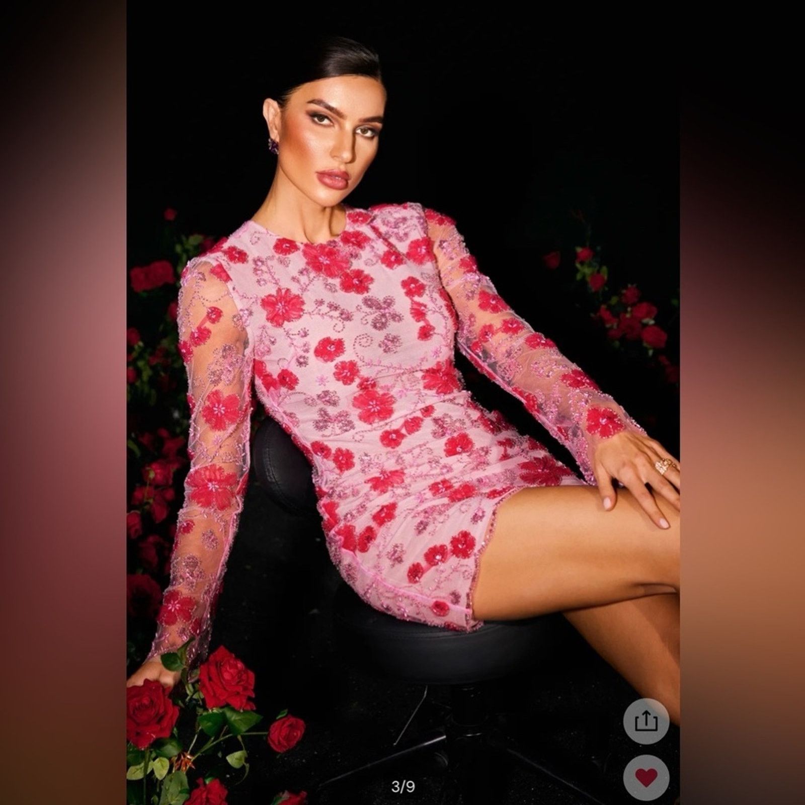 Other Floral Long Sleeve Pink Lace Dress size S Size S / US 4 / IT 40 - 2 Thumbnail