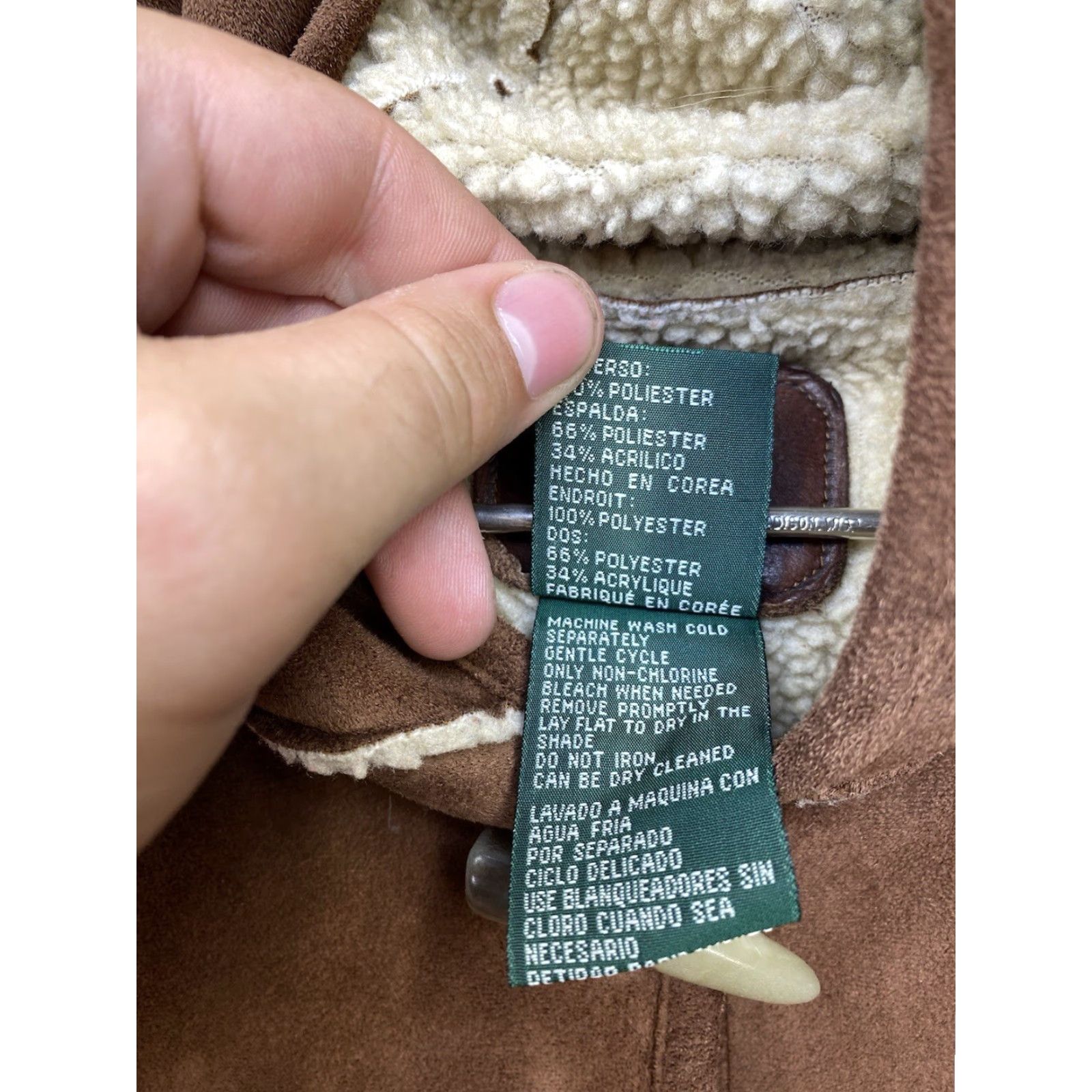 Ralph Lauren Ralph Lauren Jacket Womens Medium Faux Suede Sheerling Brown 90s Lobster Claw Zipper Western Coat Long Sleeve Size M / US 6-8 / IT 42-44 - 4 Thumbnail