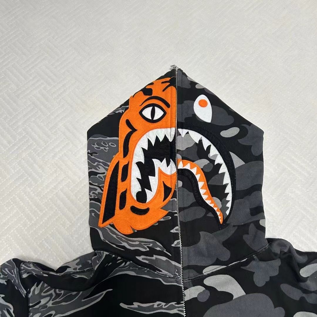 Bape × Undefeated BAPE x UNDFTD TIGER SHARK FULL ZIP HOODIE | Grailed