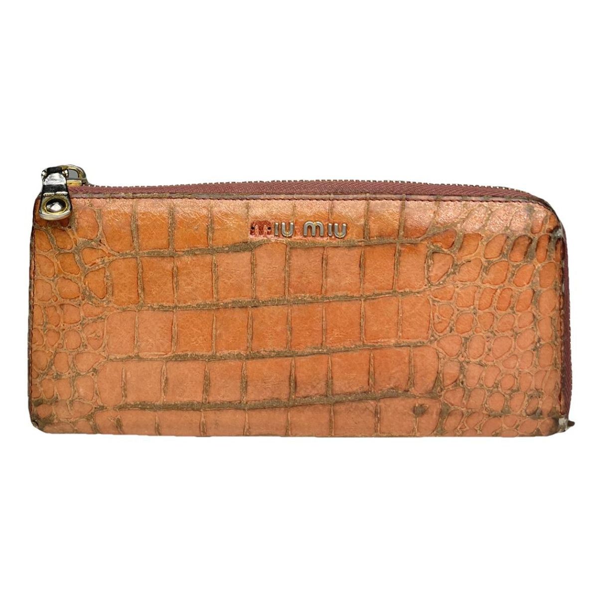 Miu Miu Orange Leather Wallet Size ONE SIZE - 1 Thumbnail