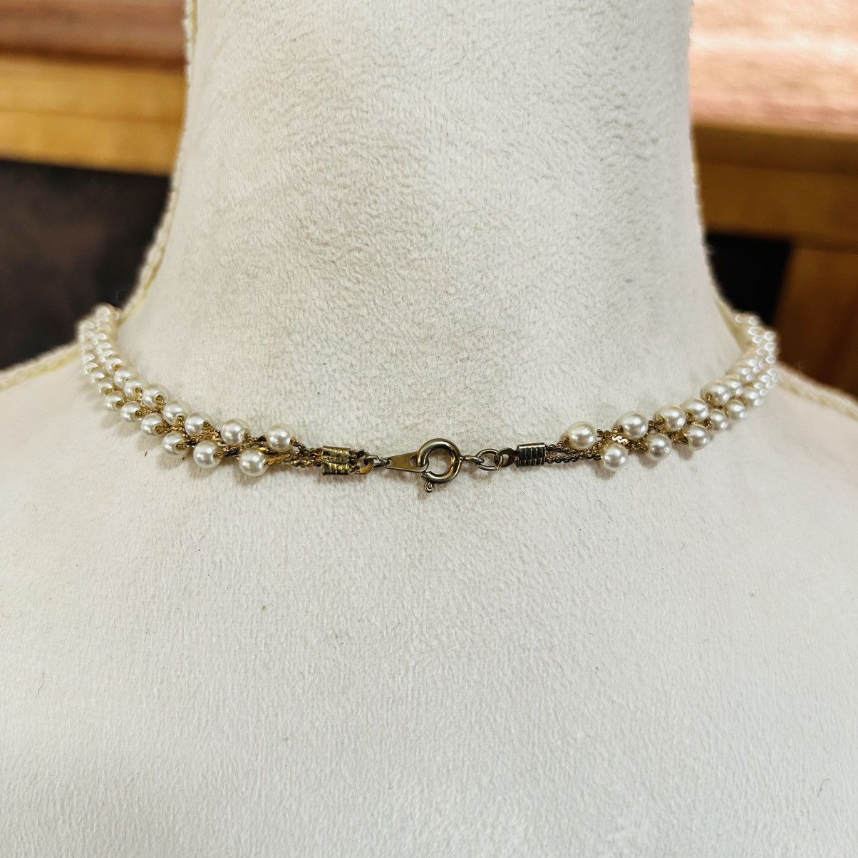 Vintage Vintage 80s braided lattice glass pearl chain necklace Size ONE SIZE - 4 Thumbnail