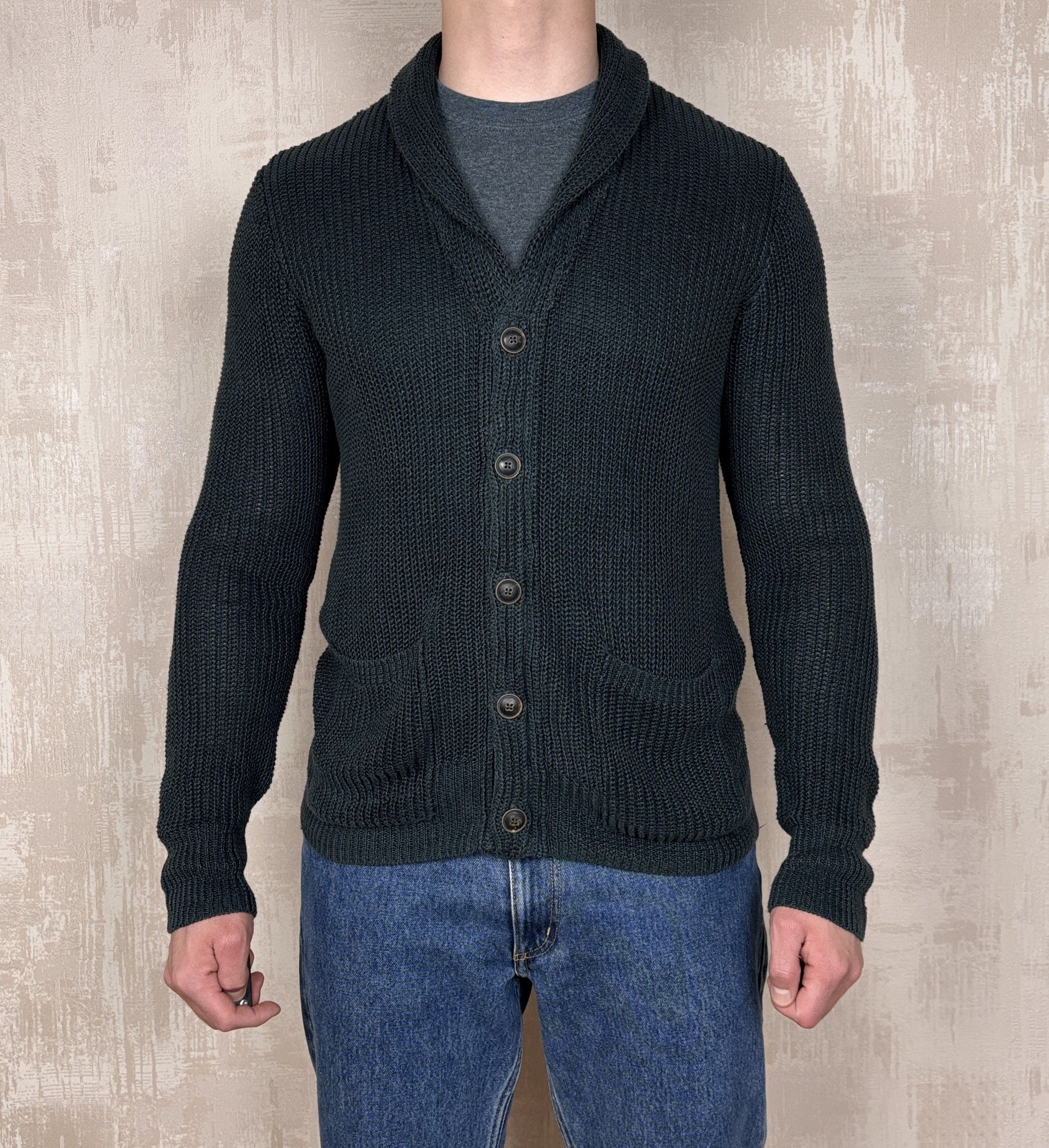 John Varvatos John Varvatos U.S.A. Linen Shawl Collar Cardigan Sweater Size US L / EU 52-54 / 3 - 1 Thumbnail