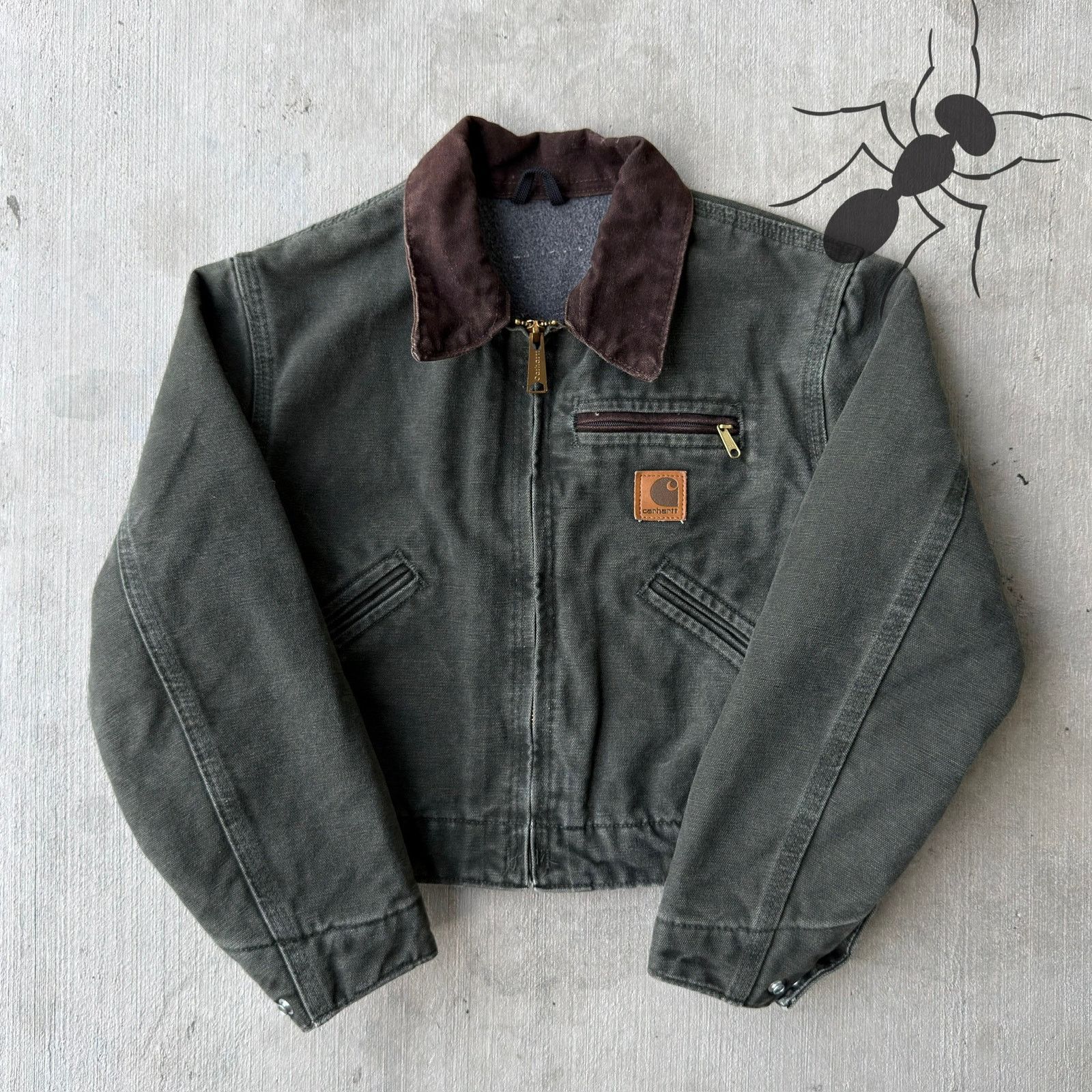 Carhartt × Vintage Carhartt YOUTH green detroit work wear jacket Size US XXS / EU 40 - 1 Thumbnail