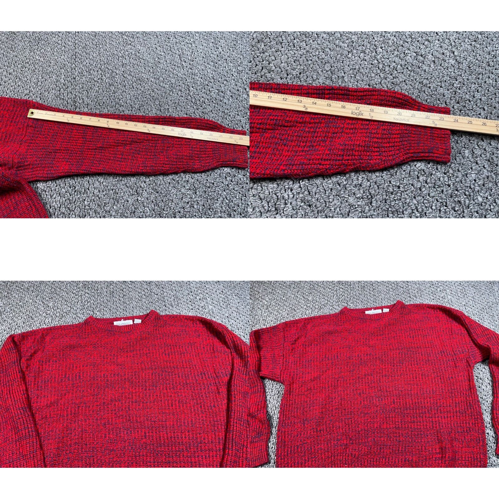 Vintage VINTAGE 80s Chunky Knit Crewneck Sweater Adult XL Red Preppy Retro Mens Size US XL / EU 56 / 4 - 8 Thumbnail