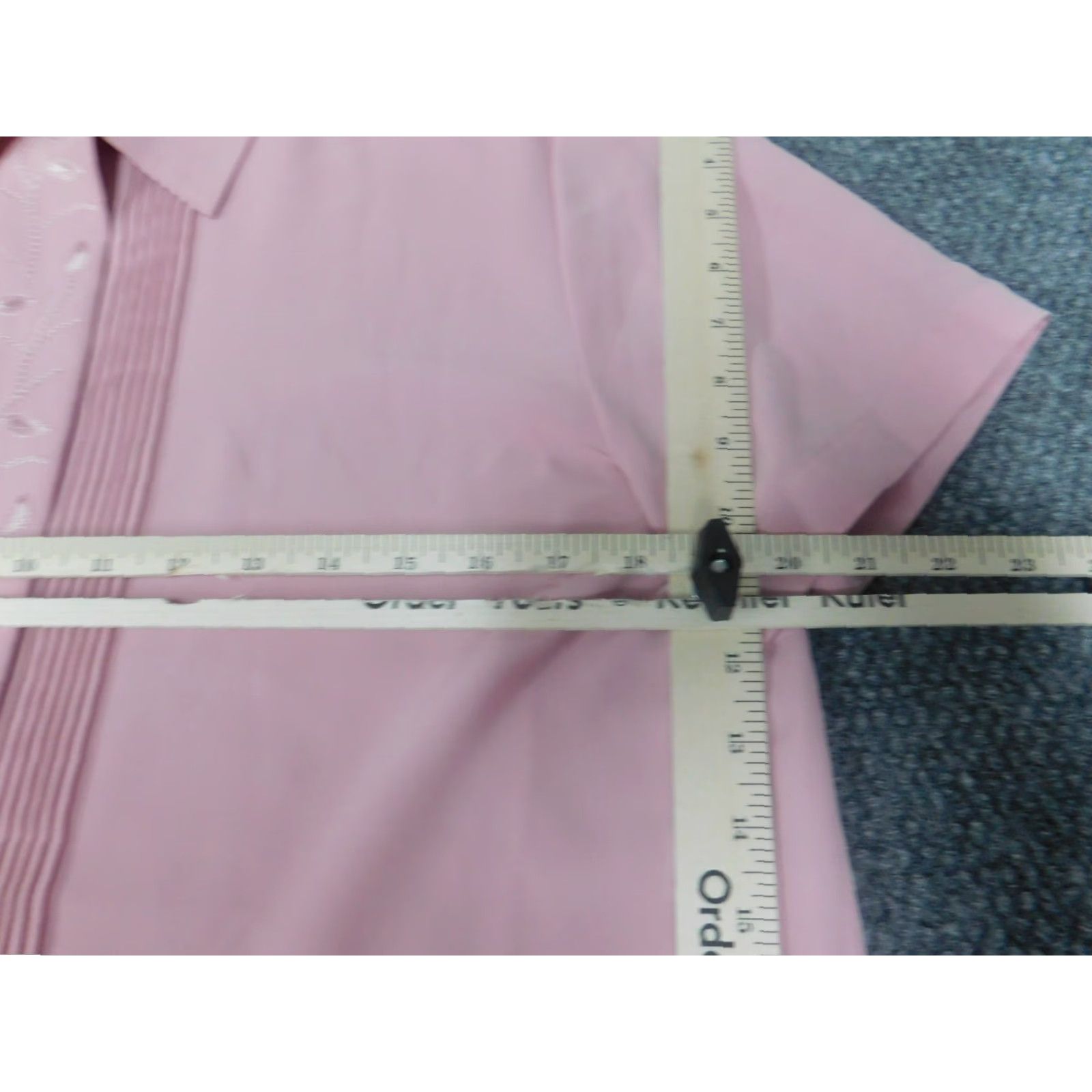 Vintage Claudia Richard Womens Button-Up Shirt Blouse 10 Pink Short Sleeve Collared Ruffle Casual Regular Basic Classic Size L / US 10 / IT 46 - 4 Thumbnail