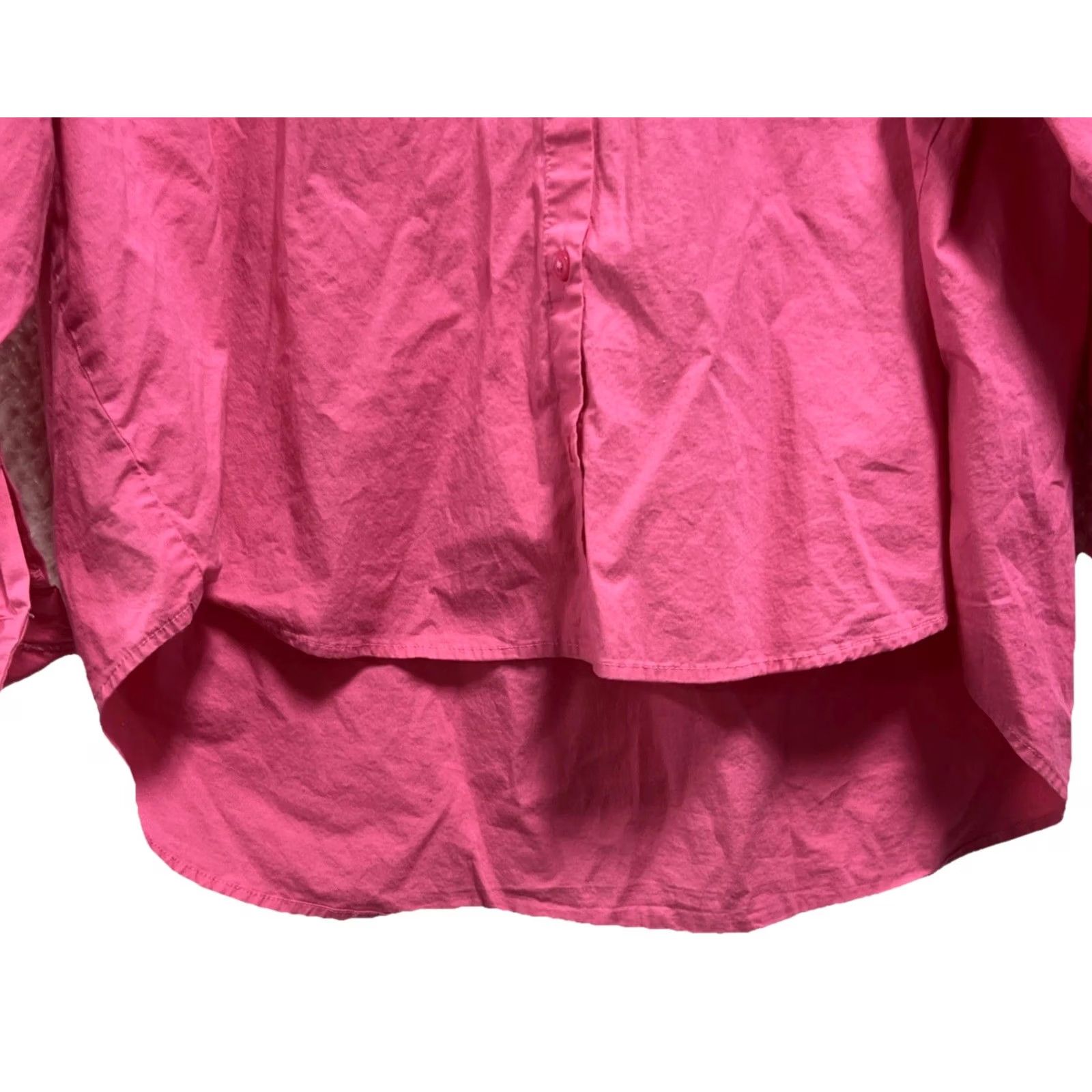 Pistola Pistola Pink Long Sleeve Button-Down Oversized Blouse M Womens High-Low Hem Collared Shirt Size M / US 6-8 / IT 42-44 - 4 Thumbnail