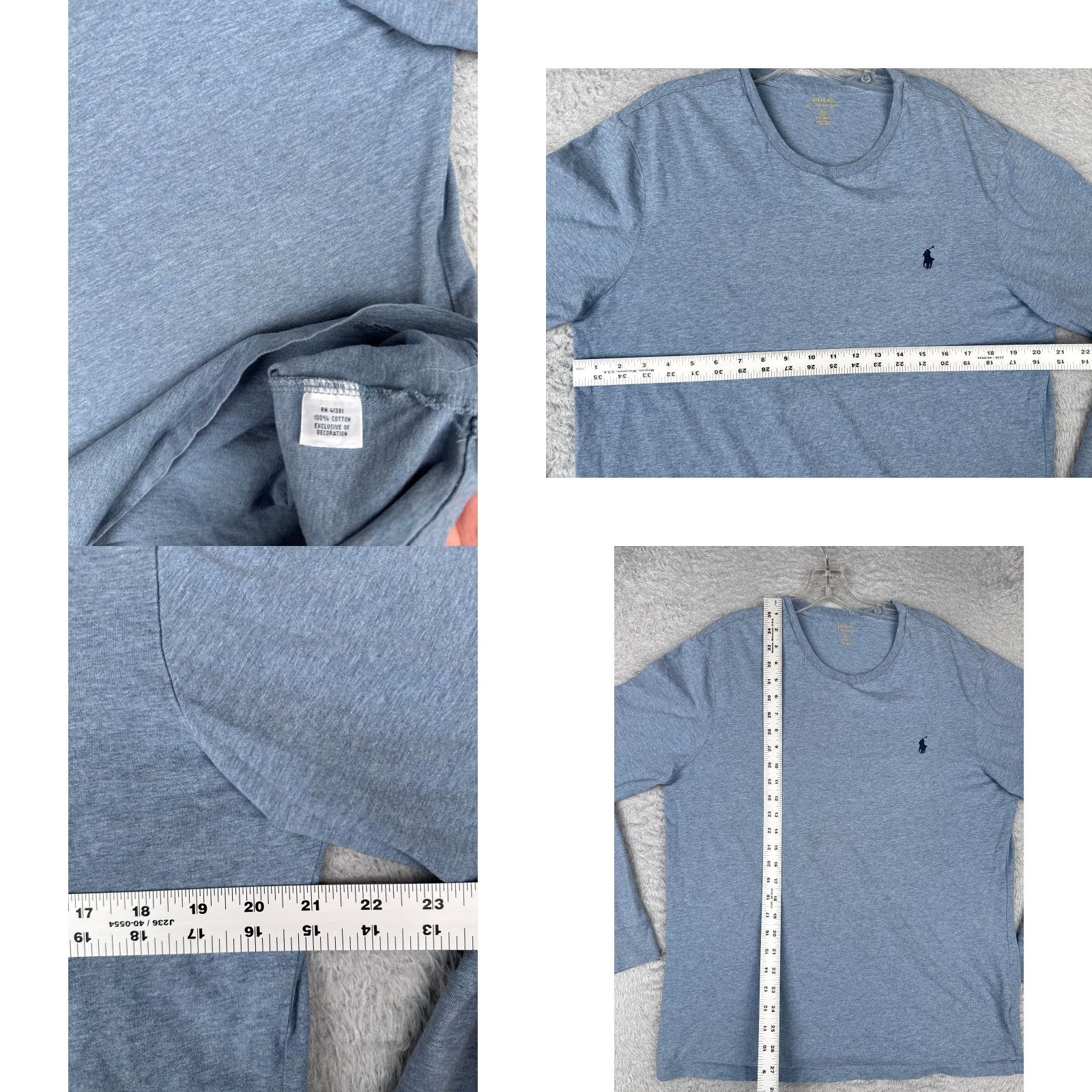 Polo Ralph Lauren Polo Ralph Lauren Shirt Men XL Blue Long Sleeve Custom Fit Cotton Jersey Logo City Theme Size US XL / EU 56 / 4 - 8 Thumbnail