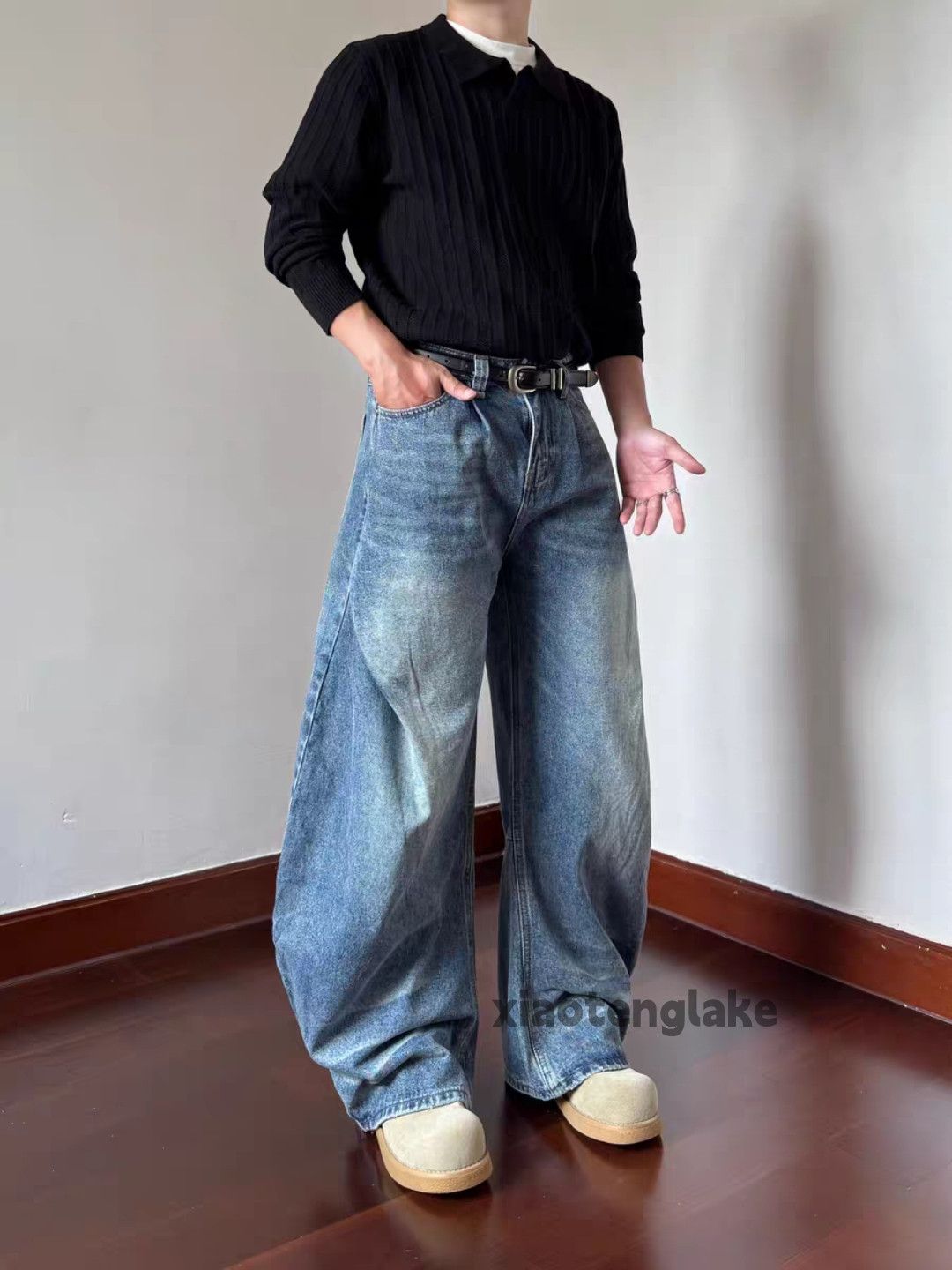 Jean xtl vintage washed faded punk loose baggy jeans Size US 30 / EU 46 - 5 Thumbnail