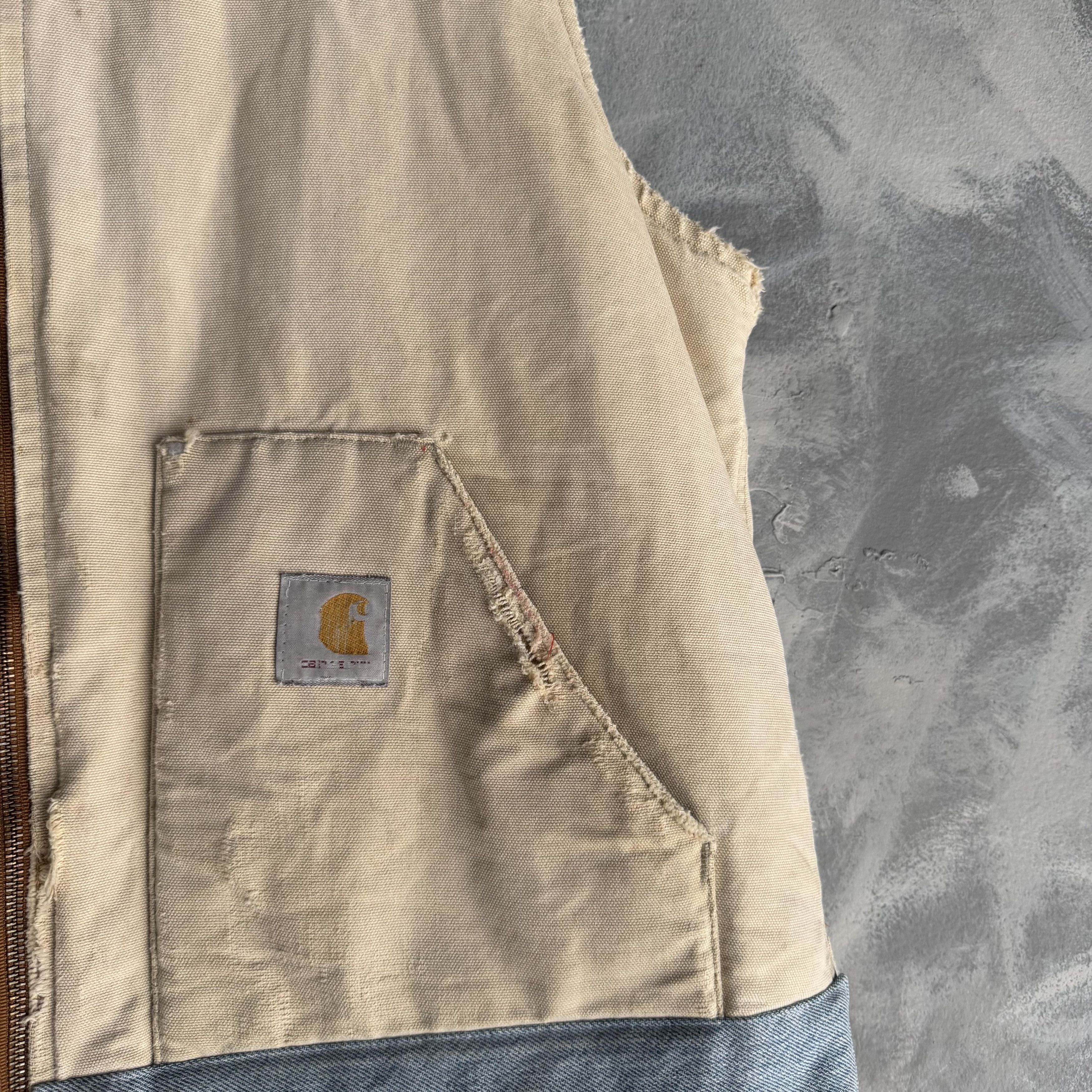 Carhartt Vtg Carhartt Vest Mens Thrashed Distressed Faded Destroyed Size US XL / EU 56 / 4 - 3 Thumbnail
