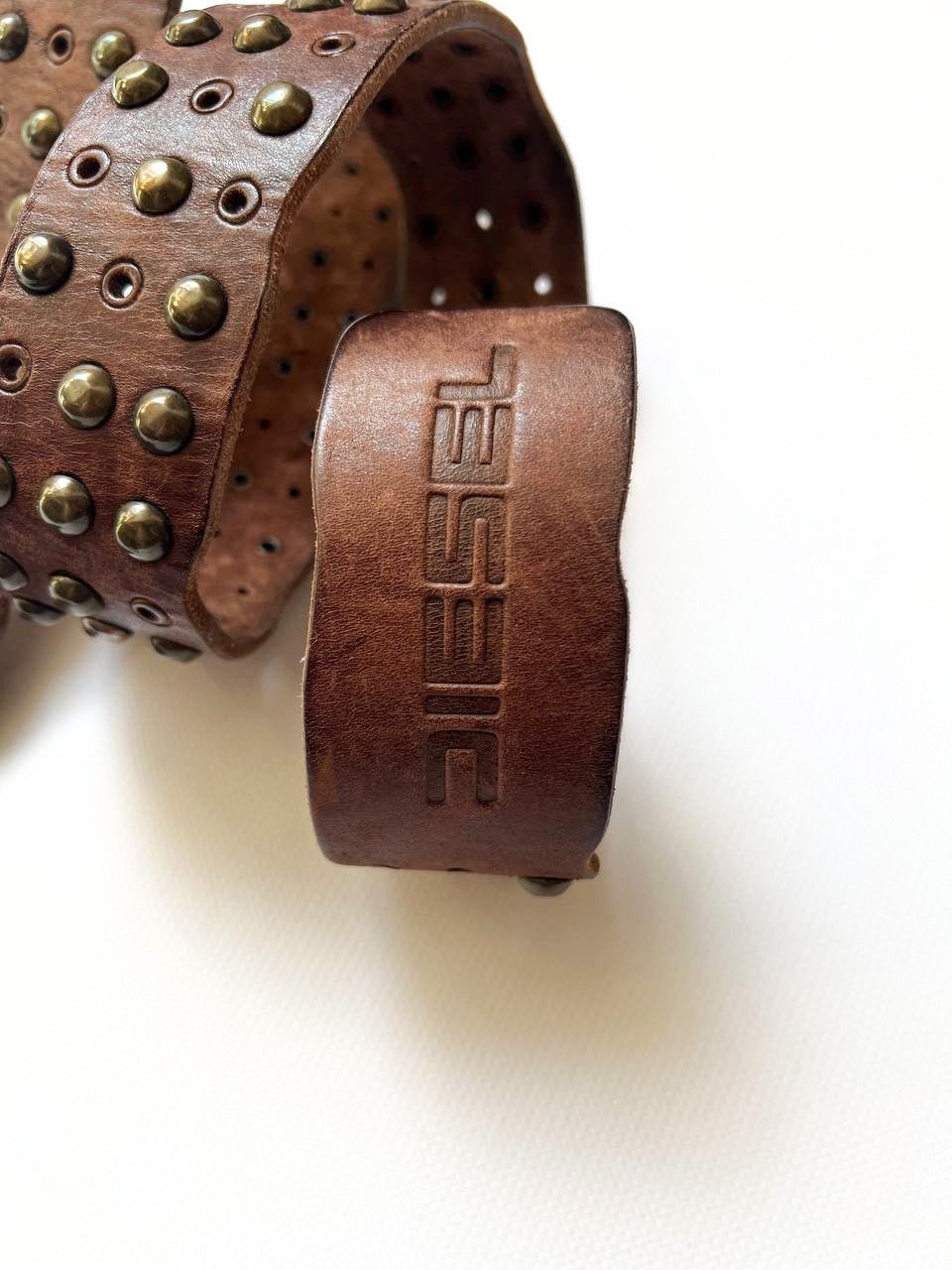 Diesel archive Diesel crazy leather studded punk logo rivet belt Size ONE SIZE - 5 Thumbnail