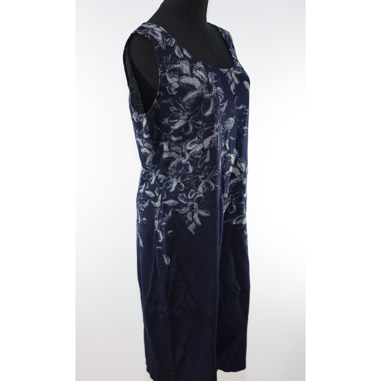 St. John ST JOHN Blue Silver Evening 2pc Knit Dress & Jacket Set 12/M Size M / US 6-8 / IT 42-44 - 7 Thumbnail