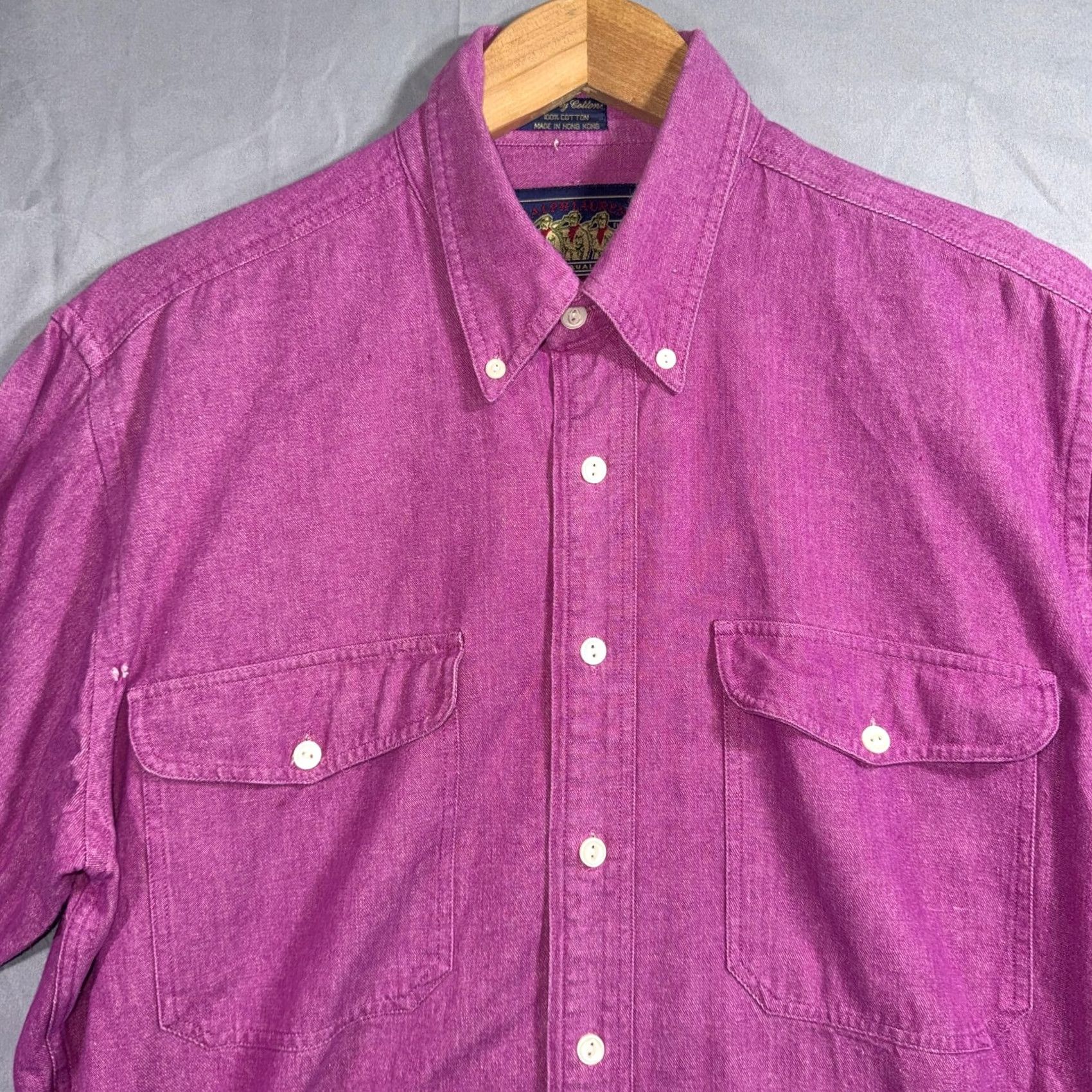 Chaps VINTAGE Chaps Ralph Lauren Shirt Mens Medium Purple Denim Country Cottons 90s Size US M / EU 48-50 / 2 - 3 Thumbnail