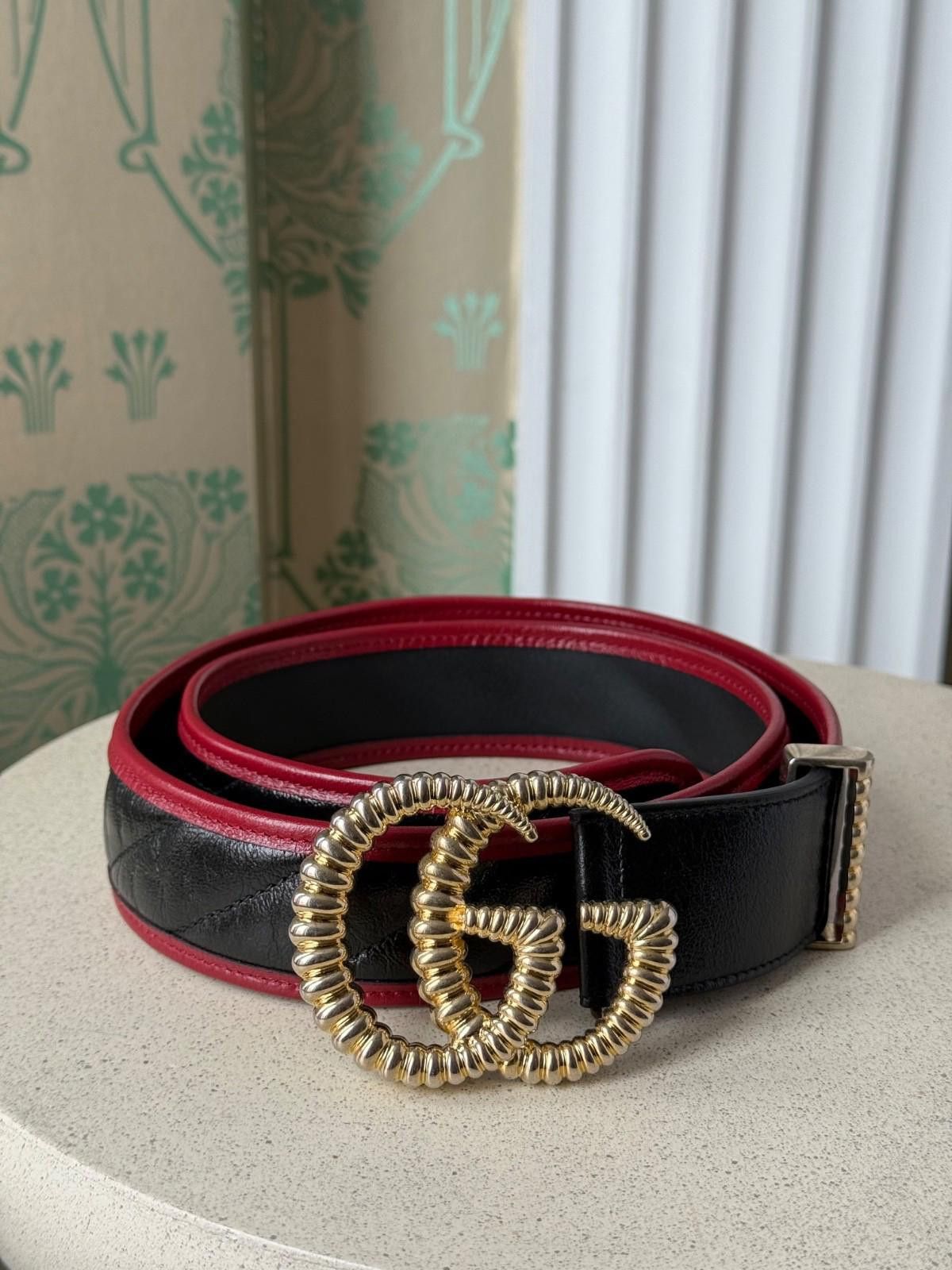 Gucci Gucci Azalea Calfskin Torchon Double G Marmont Belt 90/36 Size ONE SIZE - 1 Thumbnail