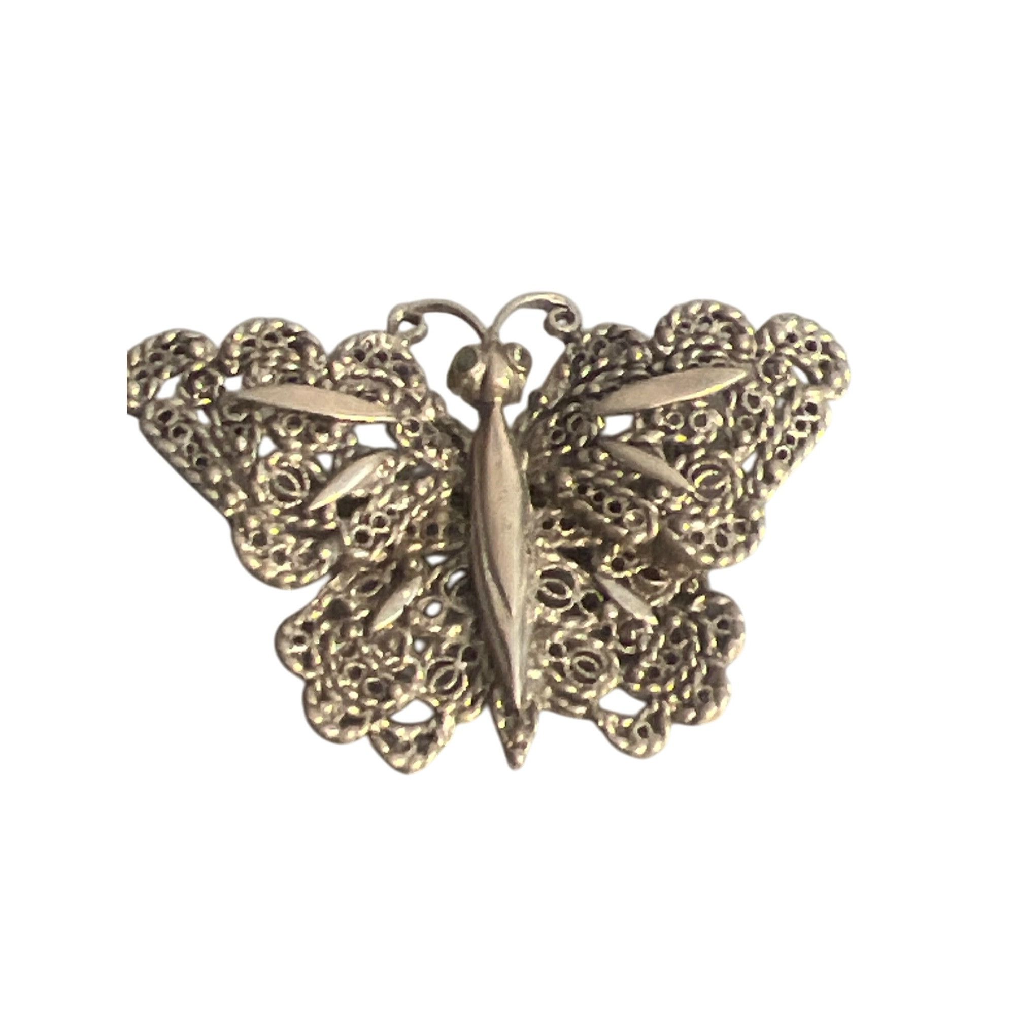 Other Vintage Silver Tone Filigree Butterfly Brooch Pin Openwork 2 Size ONE SIZE - 1 Thumbnail