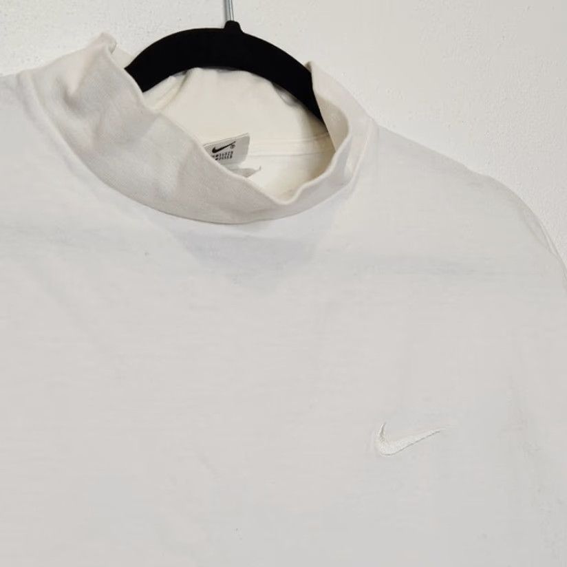 Nike VINTAGE Nike Long Sleeve Shirt 2XL White Mock Neck Swoosh 90s Rare Mens Womens Size US XXL / EU 58 / 5 - 3 Thumbnail