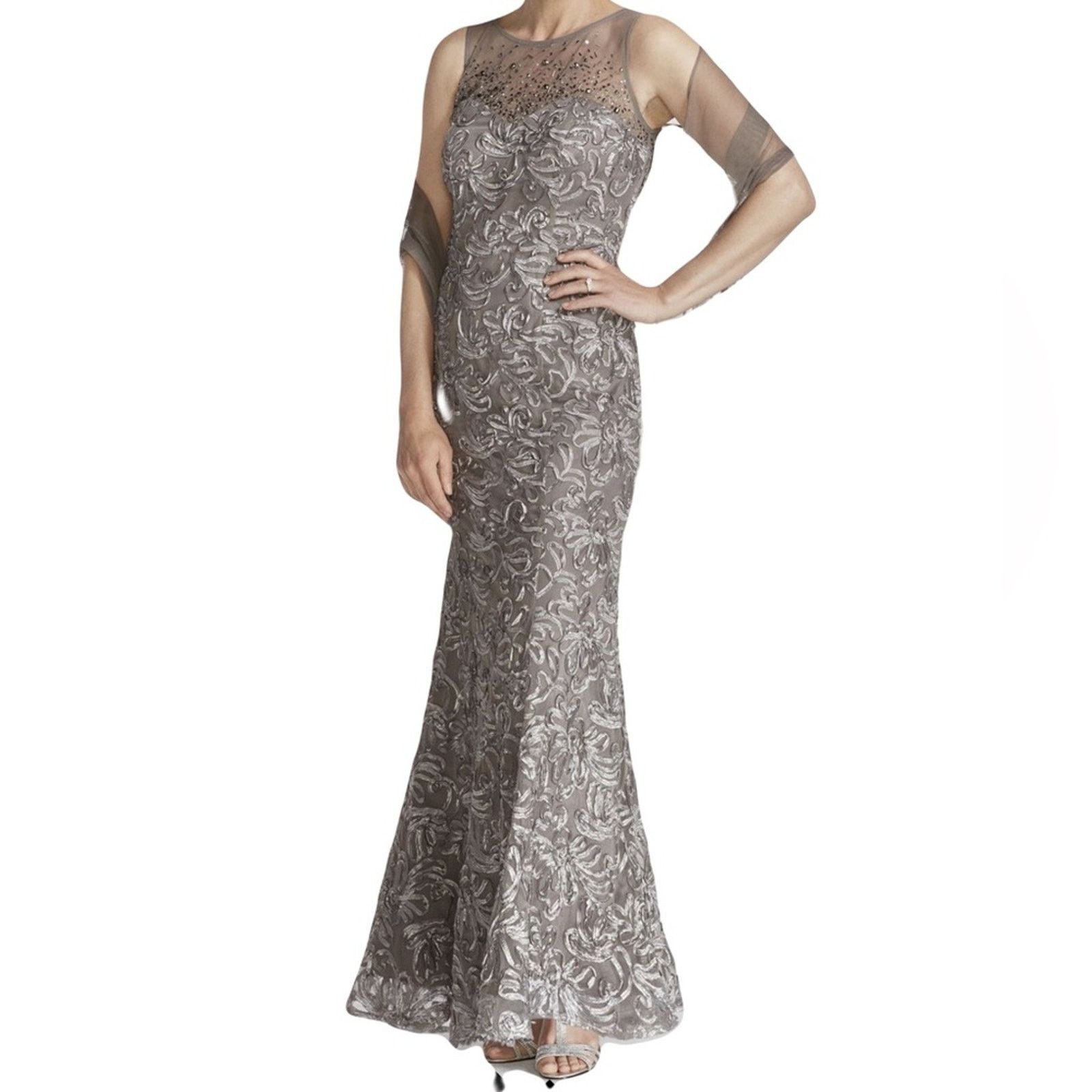 Like NEW SLNY Maxi Grey Dress size 16