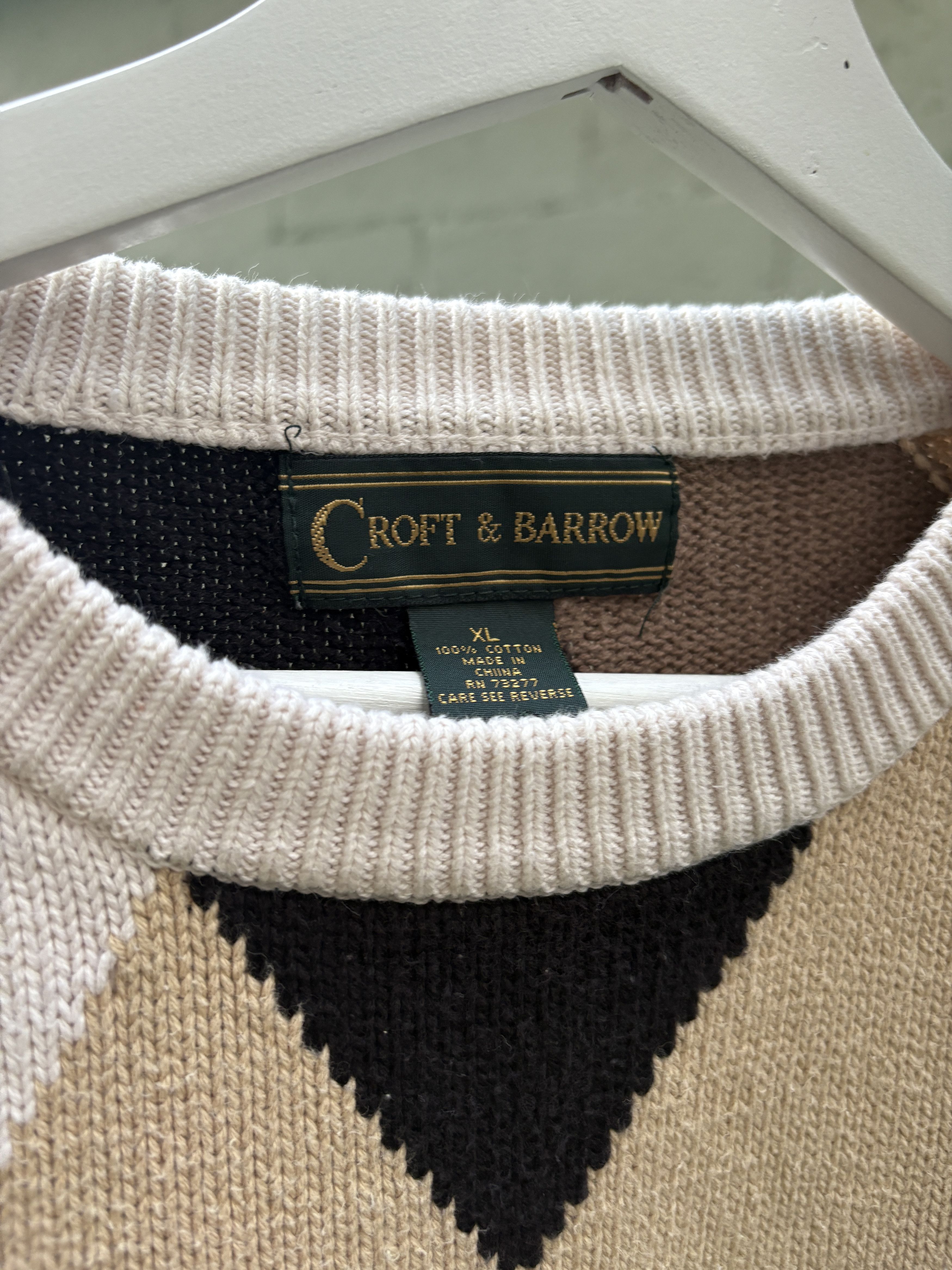 Croft & Barrow Croft & Barrow Argyle Heavyweight Knit Sweatshirt Size US XL / EU 56 / 4 - 2 Thumbnail