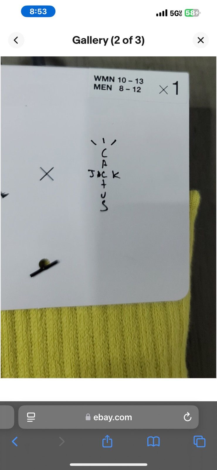 Jordan Brand Nike Jordan Travis Scott Socks Yellow/Black Size Large Size ONE SIZE - 2 Thumbnail