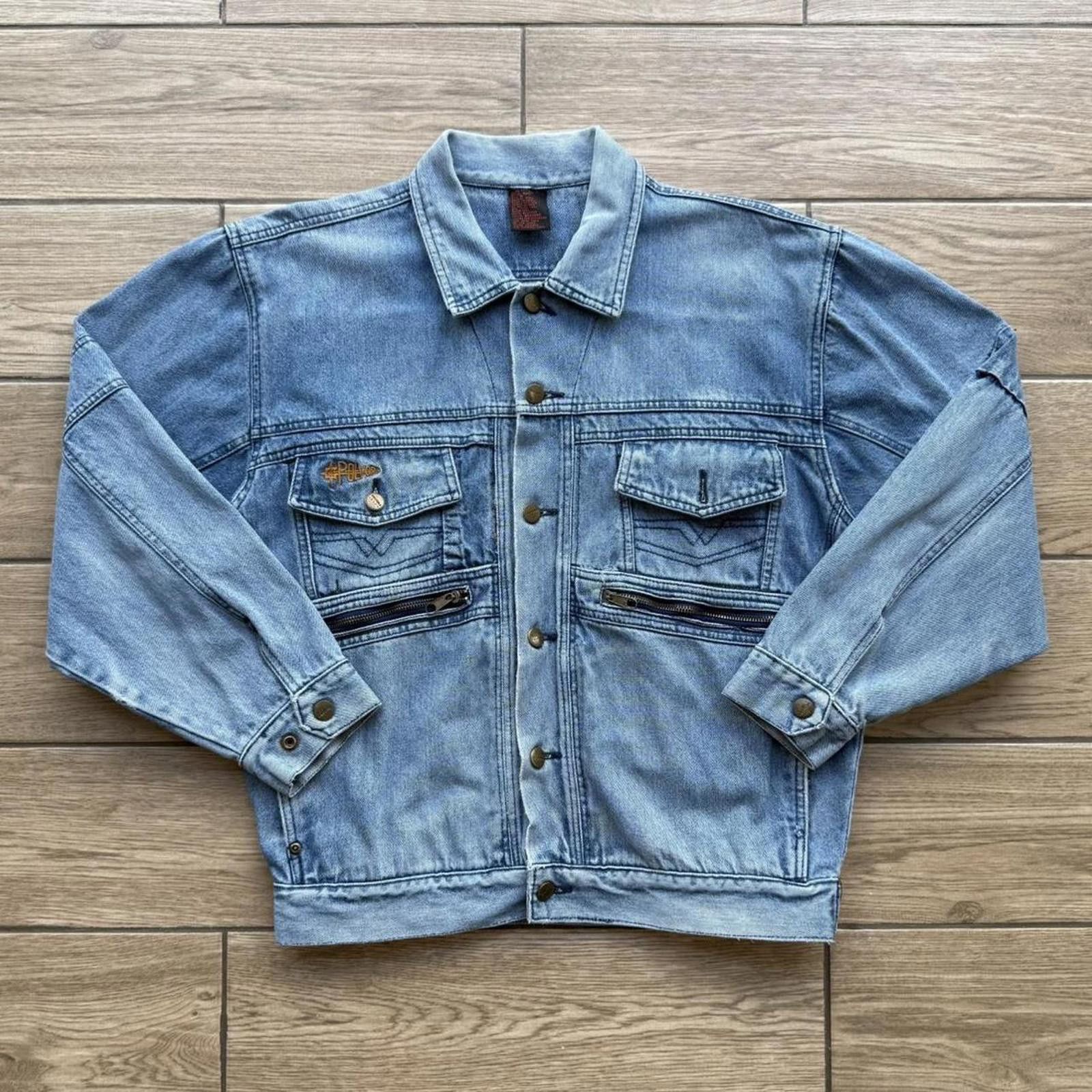 Other Y2K Polvora 00s Blue denim jacket with zipper pockets Size US M / EU 48-50 / 2 - 1 Thumbnail