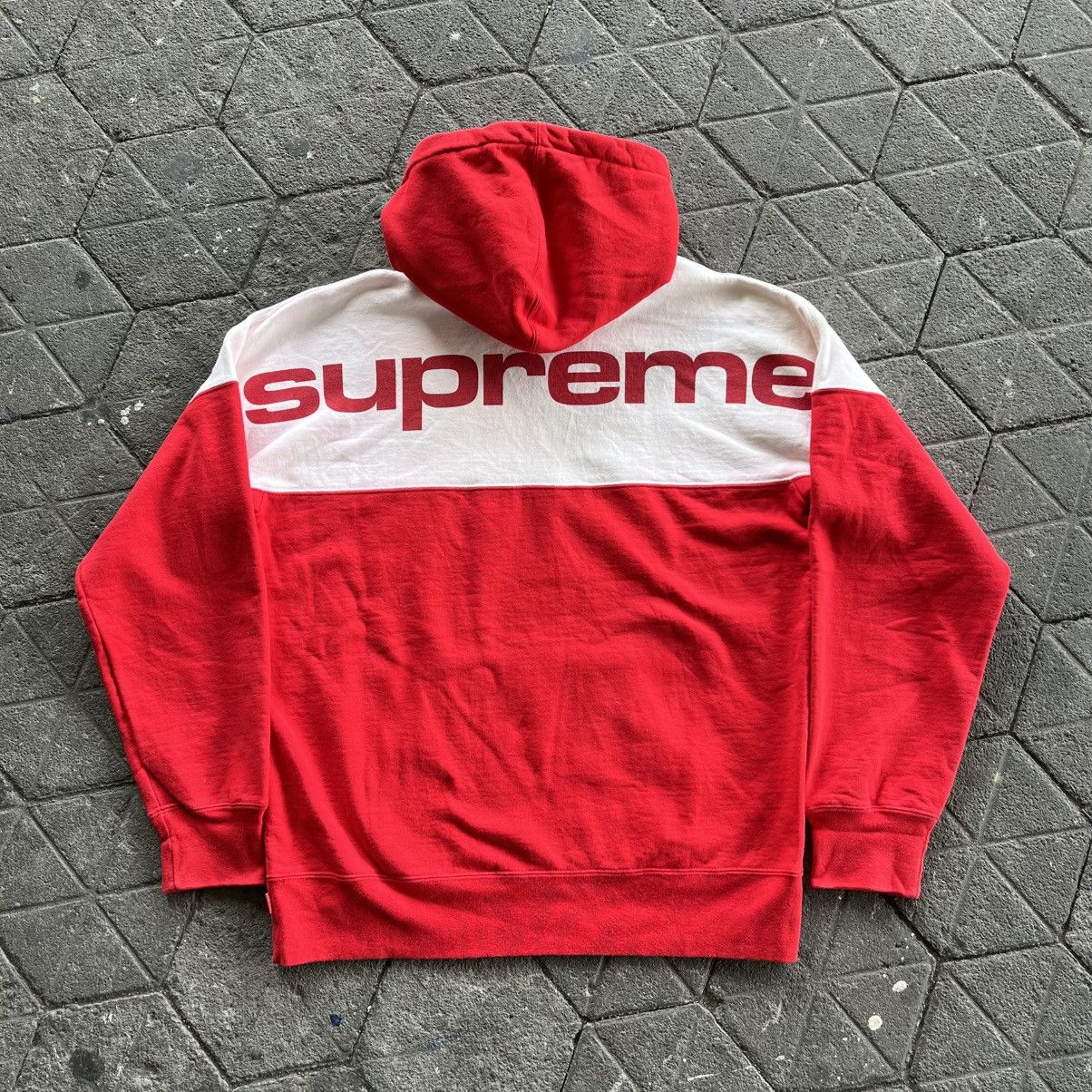 Supreme × Vintage Supreme Blocked Hoodie Red Made in Canada Size US L / EU 52-54 / 3 - 9 Thumbnail