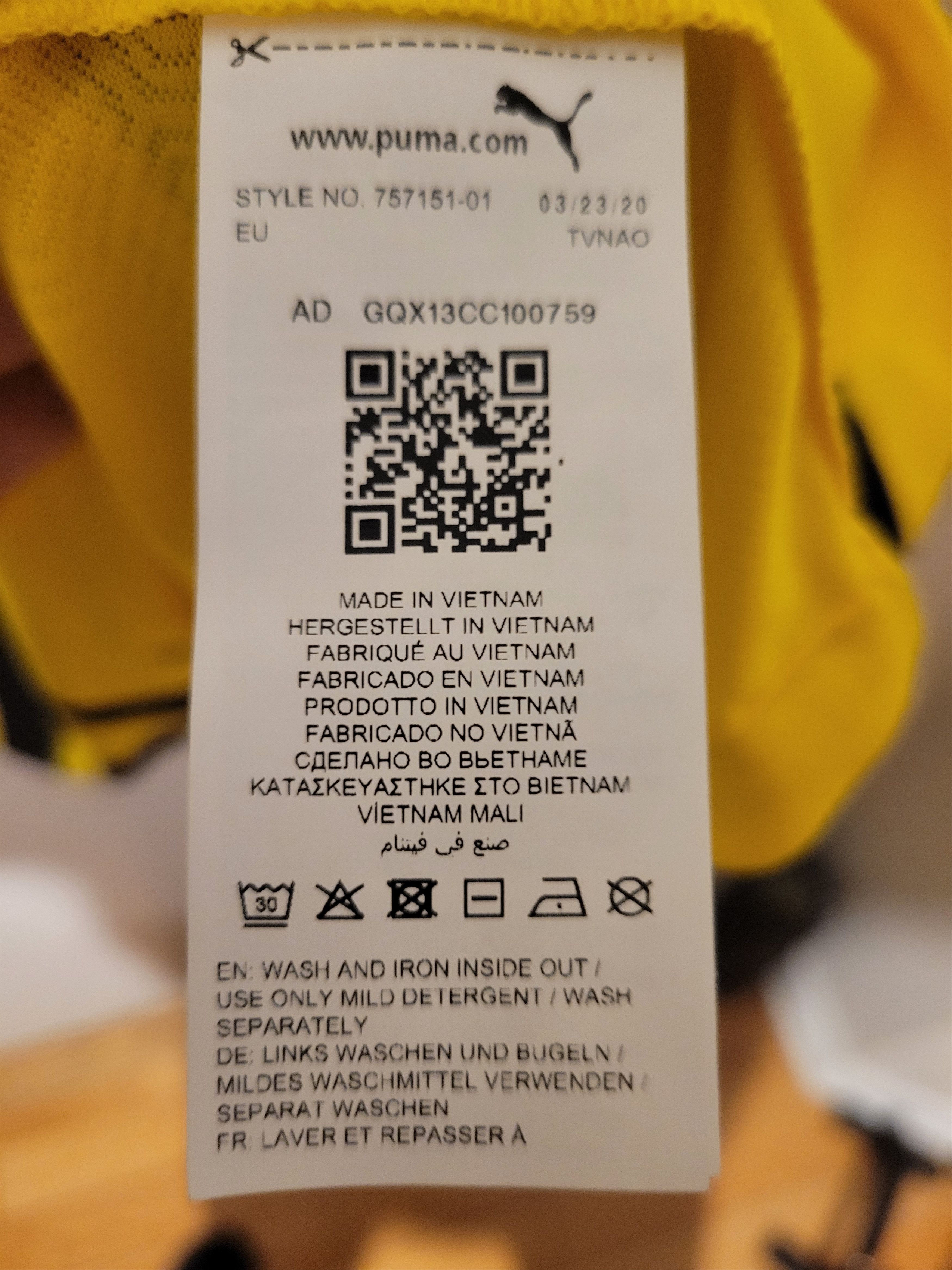 Puma Borussia Dortmund 2020-2021 Home Player/Authentic Issue BNWT Size US XXL / EU 58 / 5 - 5 Thumbnail