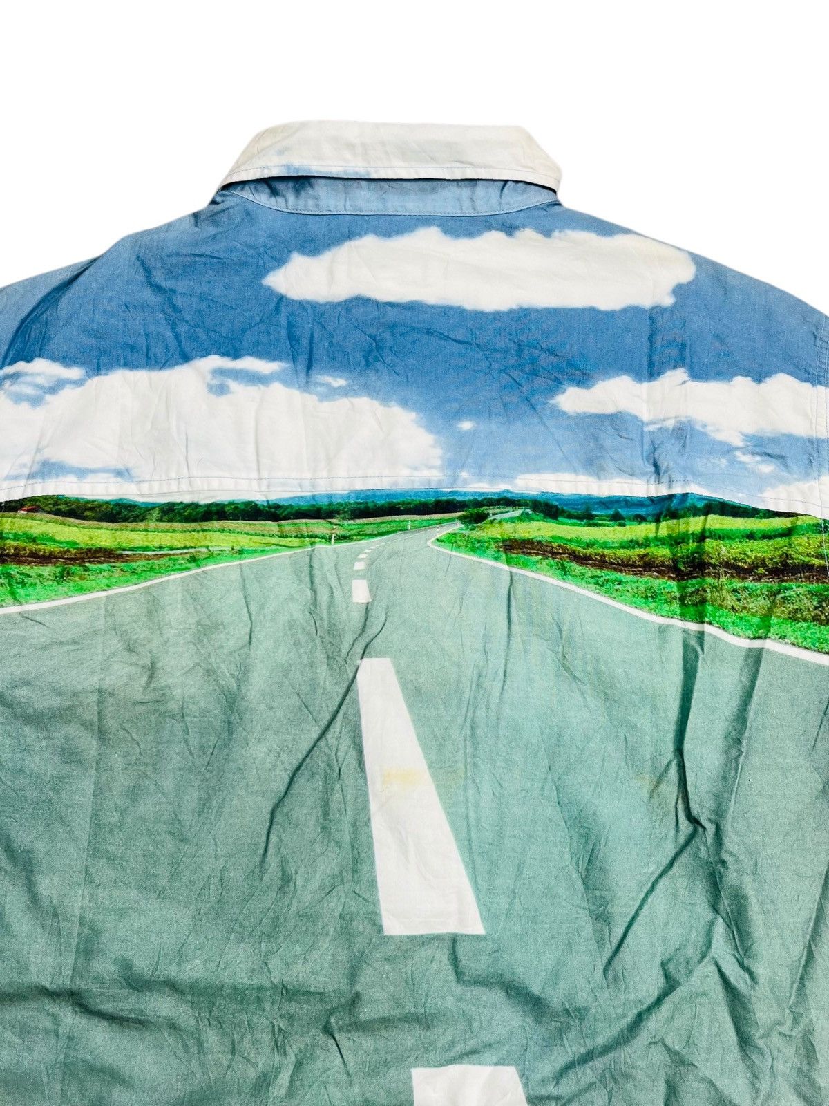 Japanese Brand 2000s Paul Smith - Cloud & Road Button Shirt Size US M / EU 48-50 / 2 - 6 Thumbnail