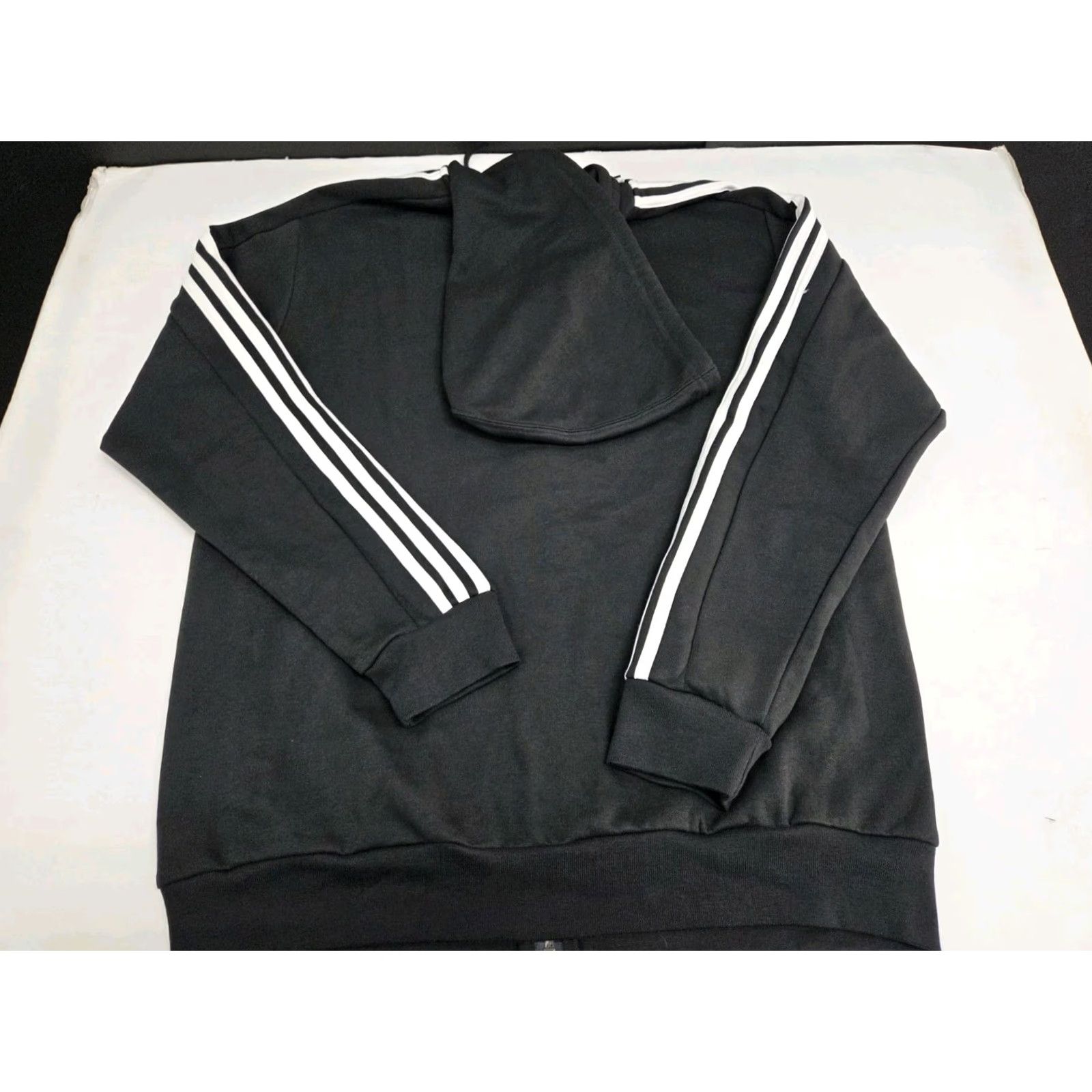 Adidas adidas Mens 3 Stripe Full Zip Hoodie Jacket Black Size L Size US L / EU 52-54 / 3 - 5 Thumbnail