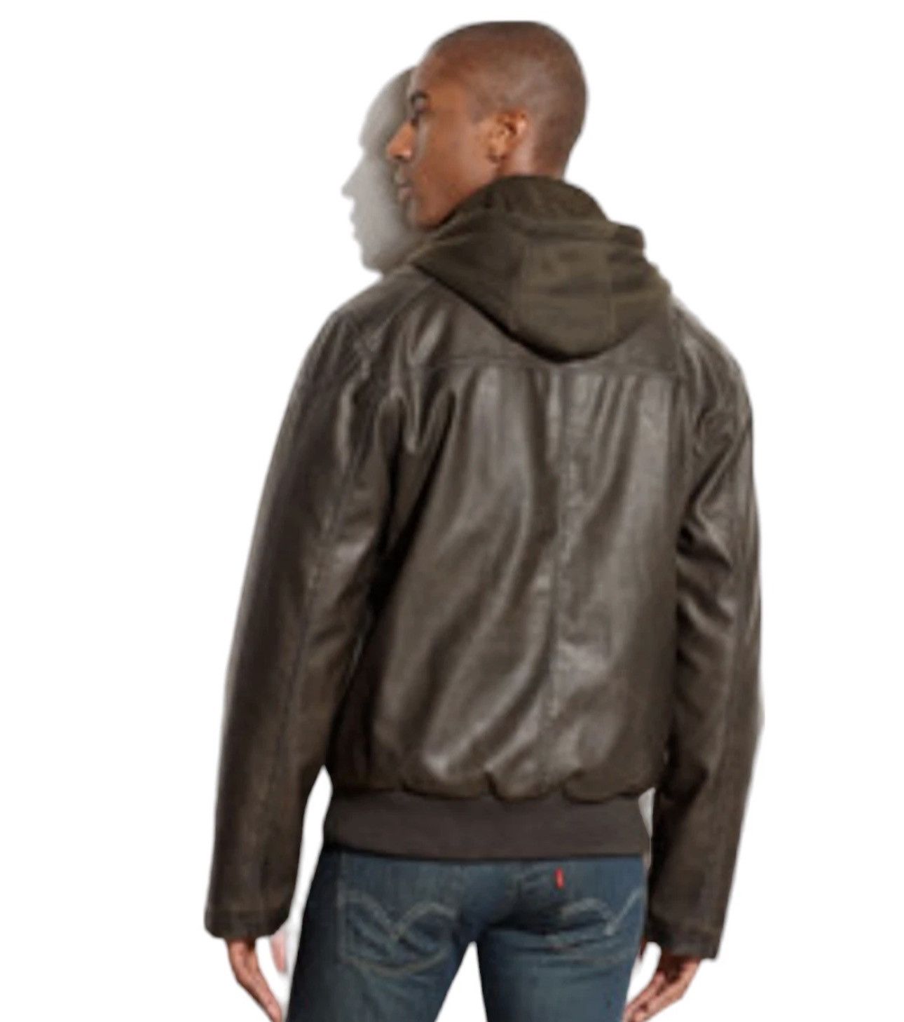 Sean John Sean John Vegan Leather Hooded Bomber Jacket Full Zip Size US XL / EU 56 / 4 - 2 Thumbnail