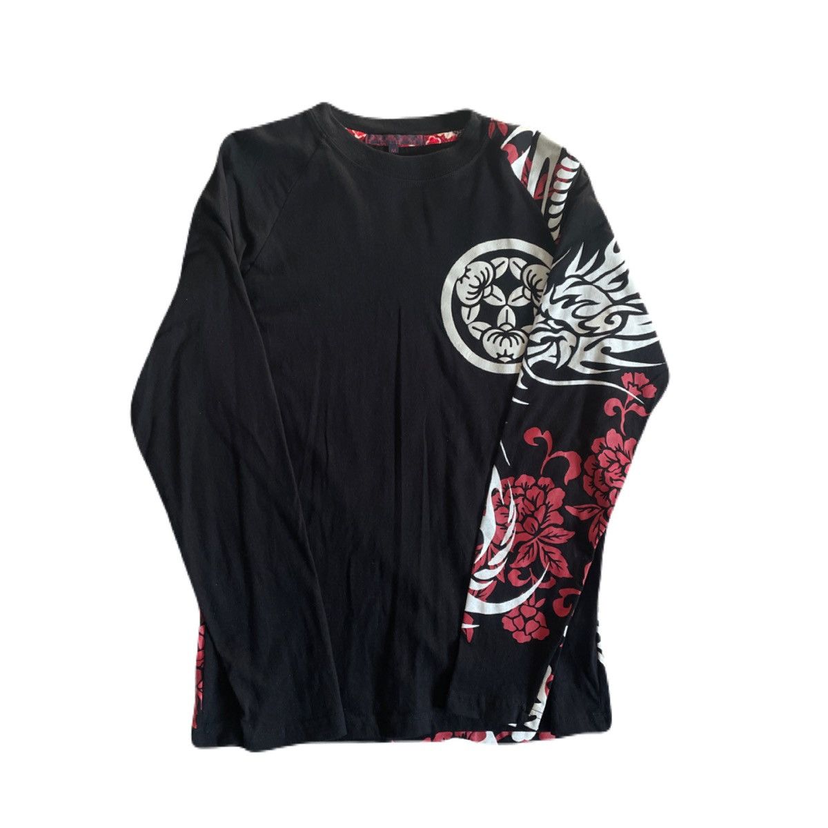 Japanese Brand 2000s Japanese Yakuza Sukajan Dragon Tattoo Long Sleeve Tee Size US S / EU 44-46 / 1 - 2 Thumbnail