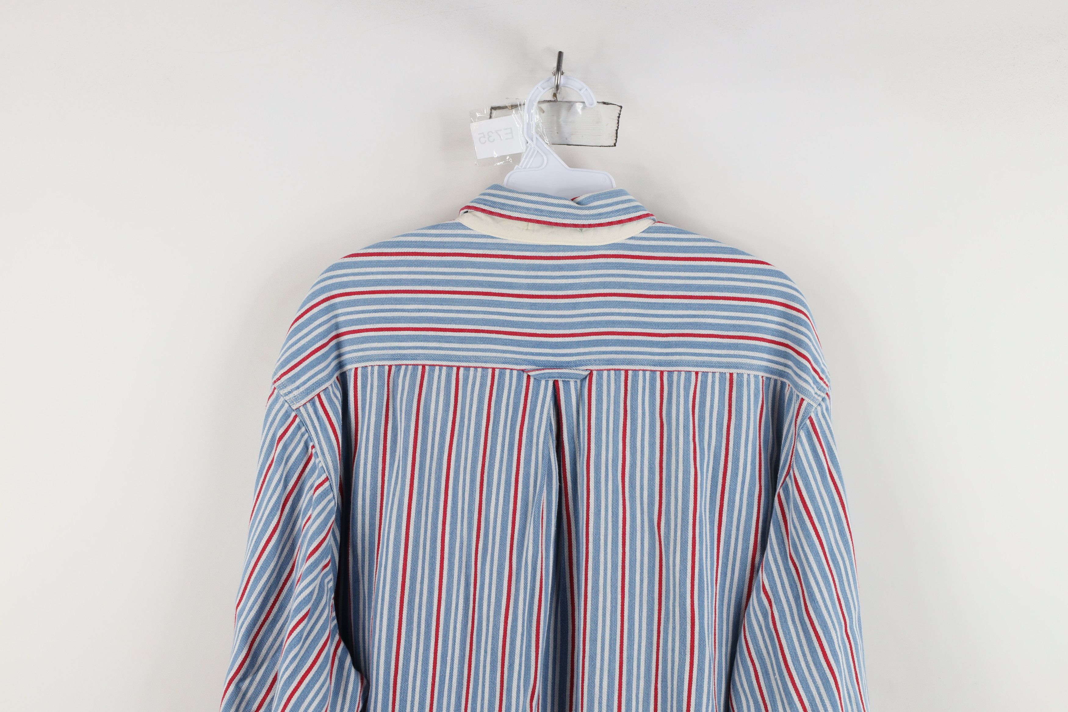 Vintage Vintage 90s Streetwear Striped Soft Denim Button Down Shirt Size US L / EU 52-54 / 3 - 13 Thumbnail