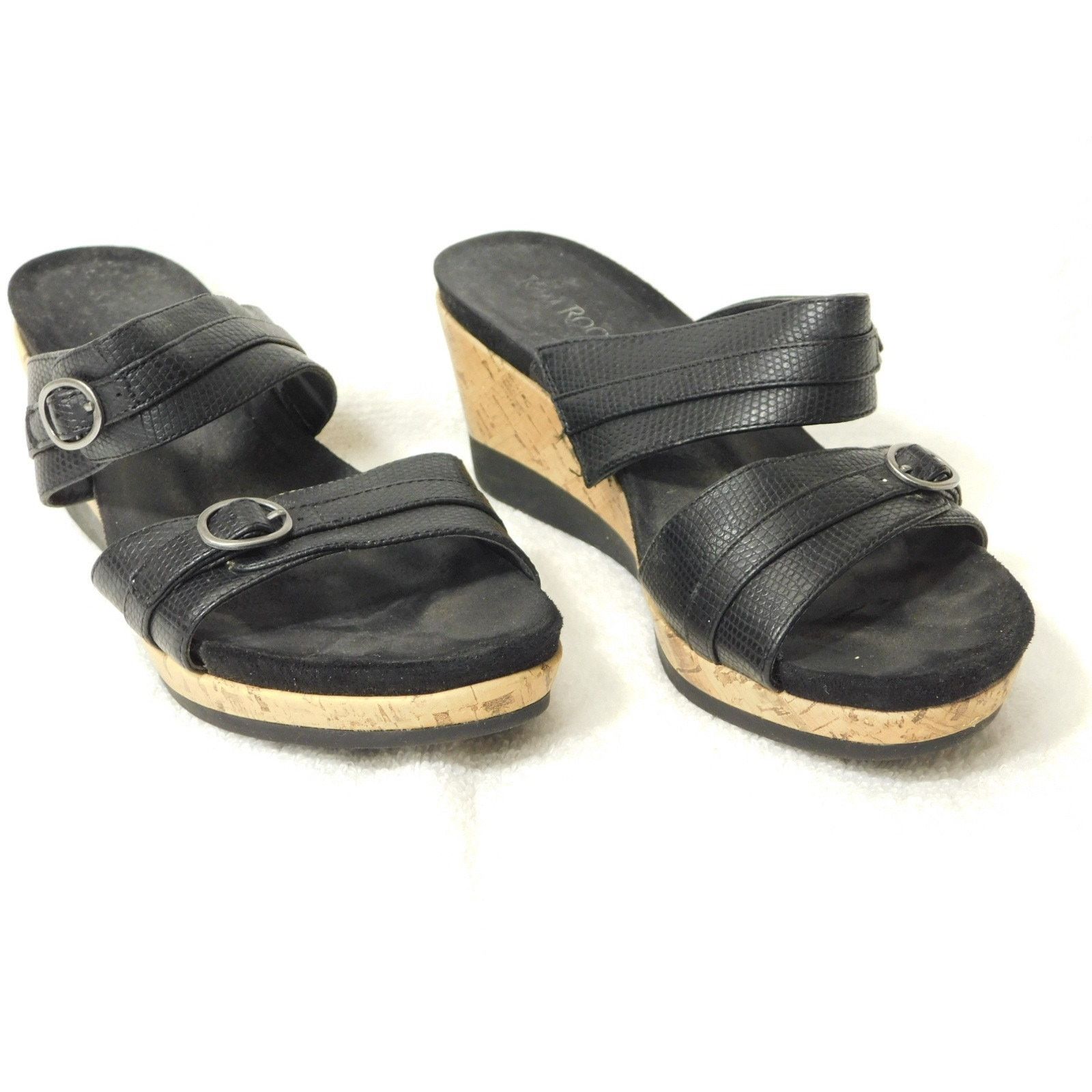 Other Kim Rogers Black Sandle Skide on Wedge Heel Shoes - 7 M Size US 7 / IT 37 - 1 Thumbnail